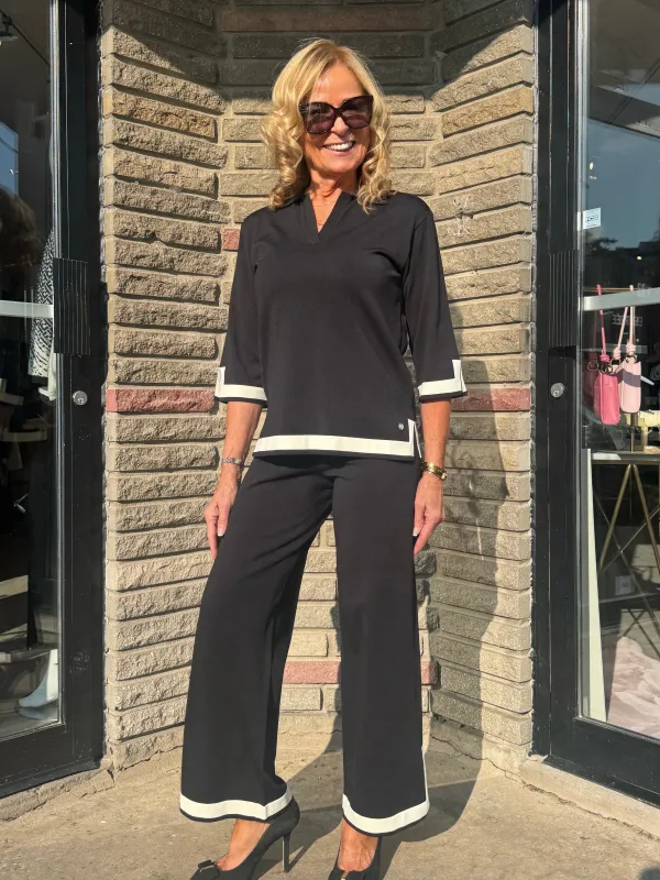 Contrast Knit Pull-on Pant | R811 made by Joseph Ribkoff