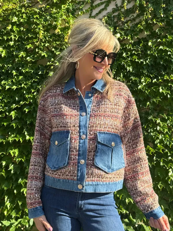 Bouclé Jacket With Denim | JK203 sold by Artizan