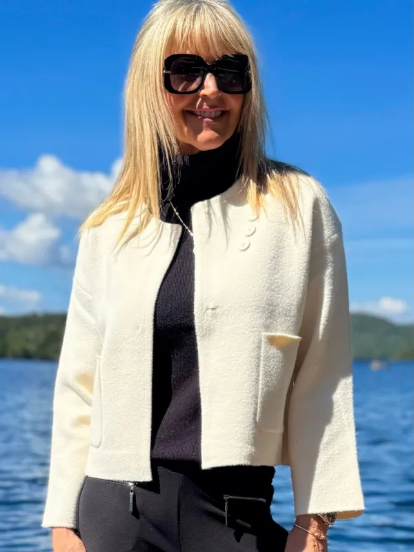 Classy Lady Knit Jacket With Button Details | JK213 sold by Artizan
