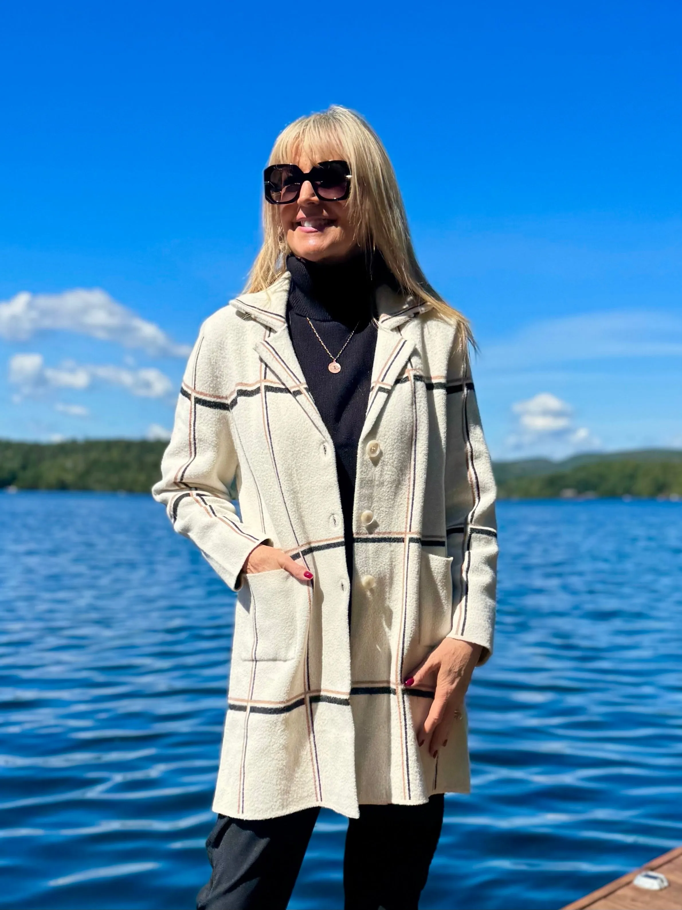 Luxe Window Pane Sweater Cardi | C208 sold by Artizan