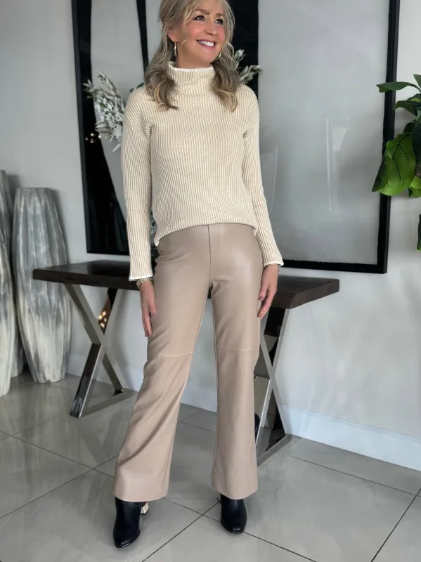 Ultra Soft Vegan Leather Pull-On Bootcut Pants | R210 sold by Artizan