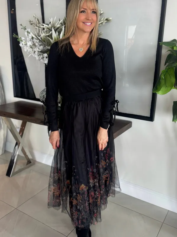 Border Print Reversible Tulle Skirt | SK206 sold by Artizan