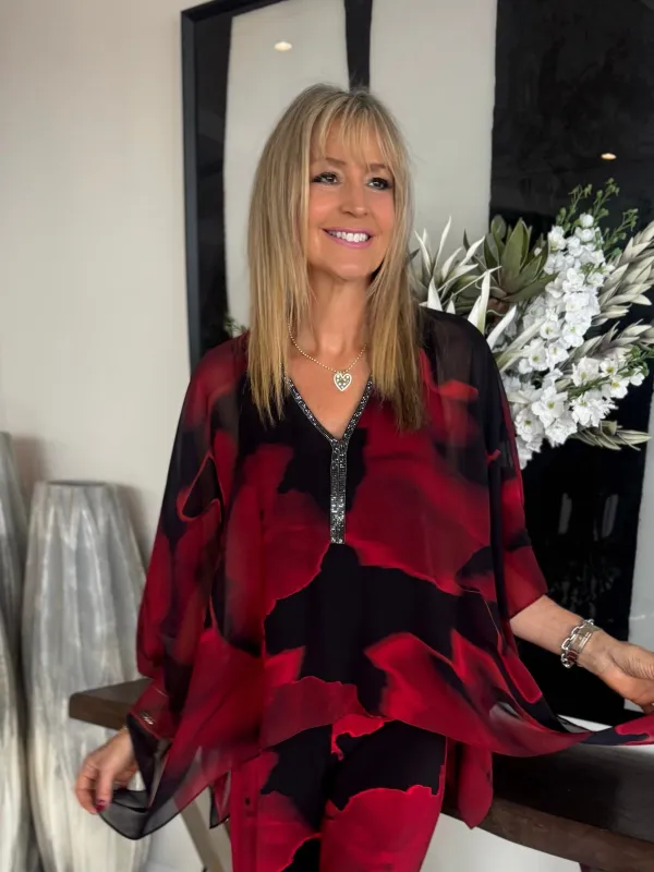 Flowy Elegant Glitter V Top | R231 sold by Artizan