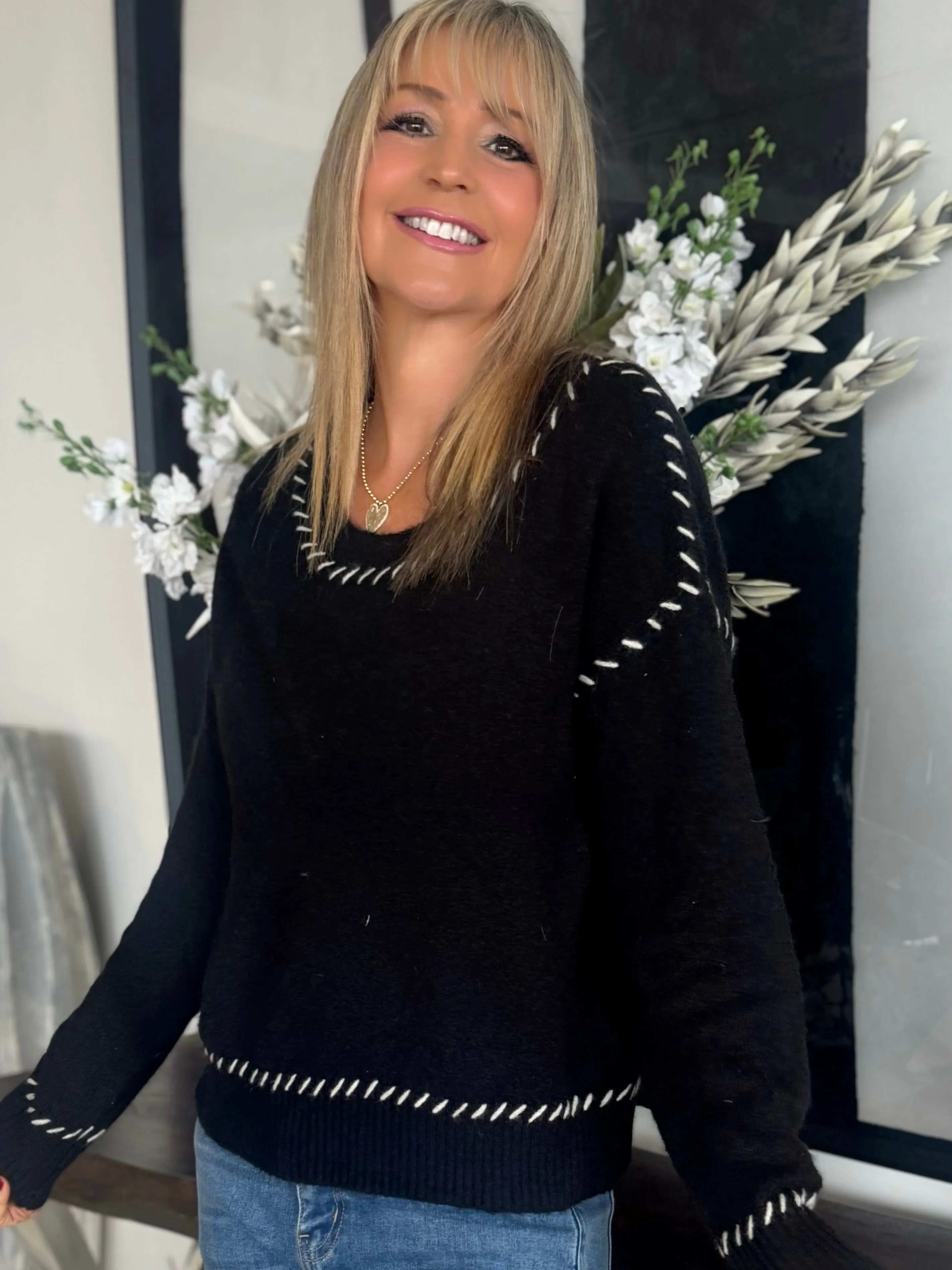 Contrast Stitch Crew Neck Sweater | SW221 sold by Artizan product image thumbnail 2