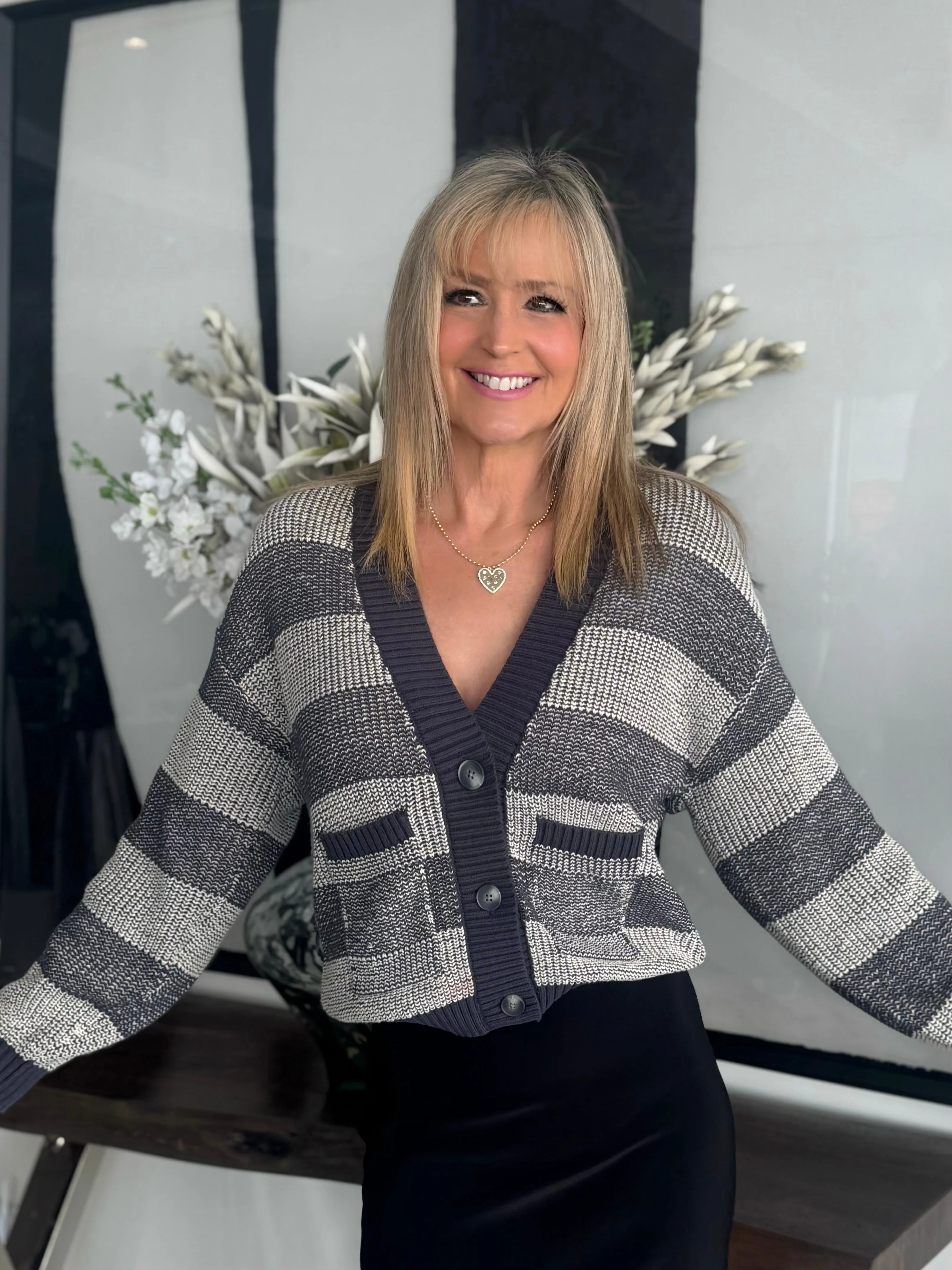 Super Soft Trendy Striped Cardi | C211 sold by Artizan