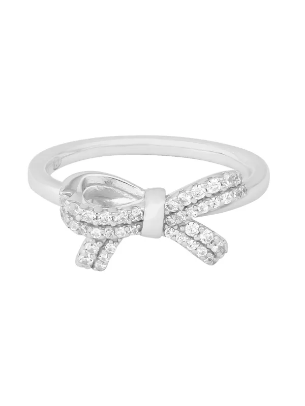 Bow Pavé CZ Ring made by Artizan