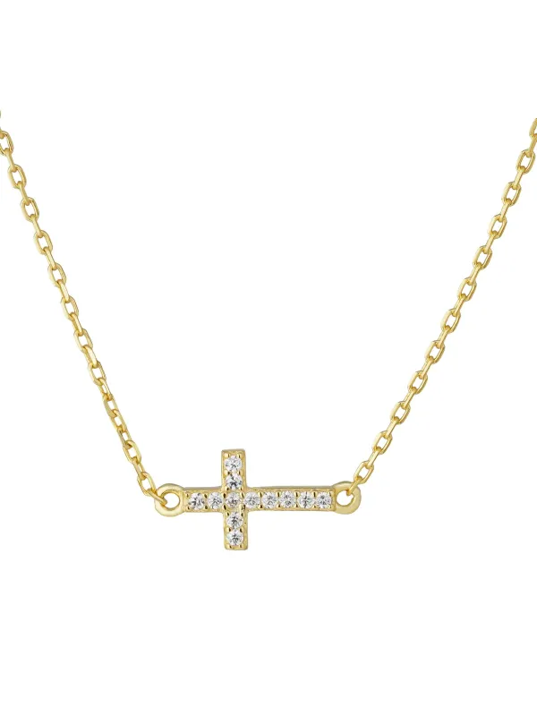Dainty Mini Cross CZ Necklace sold by Artizan