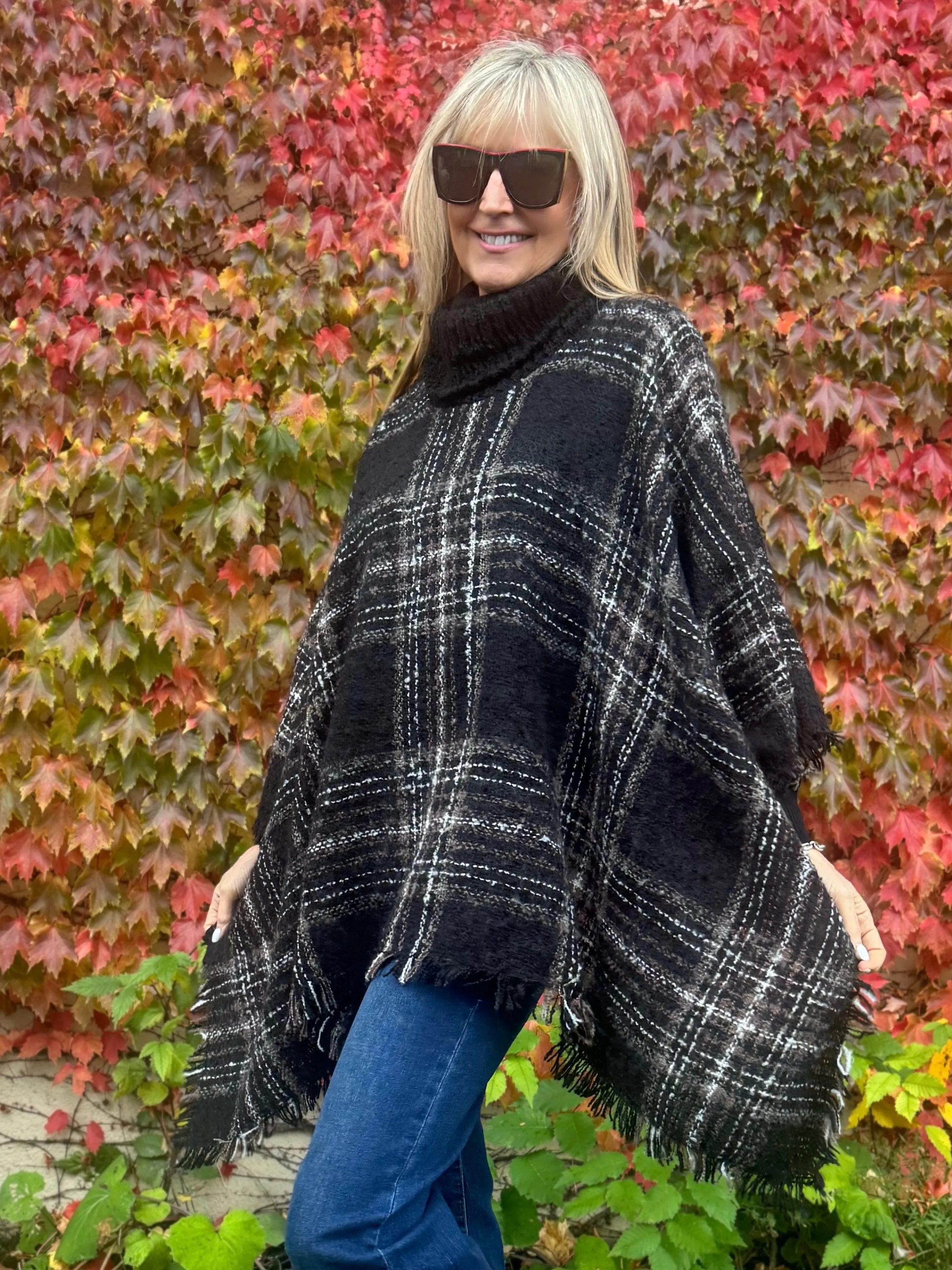 Plaid Bouclé Poncho | P201 sold by Artizan product image thumbnail 4