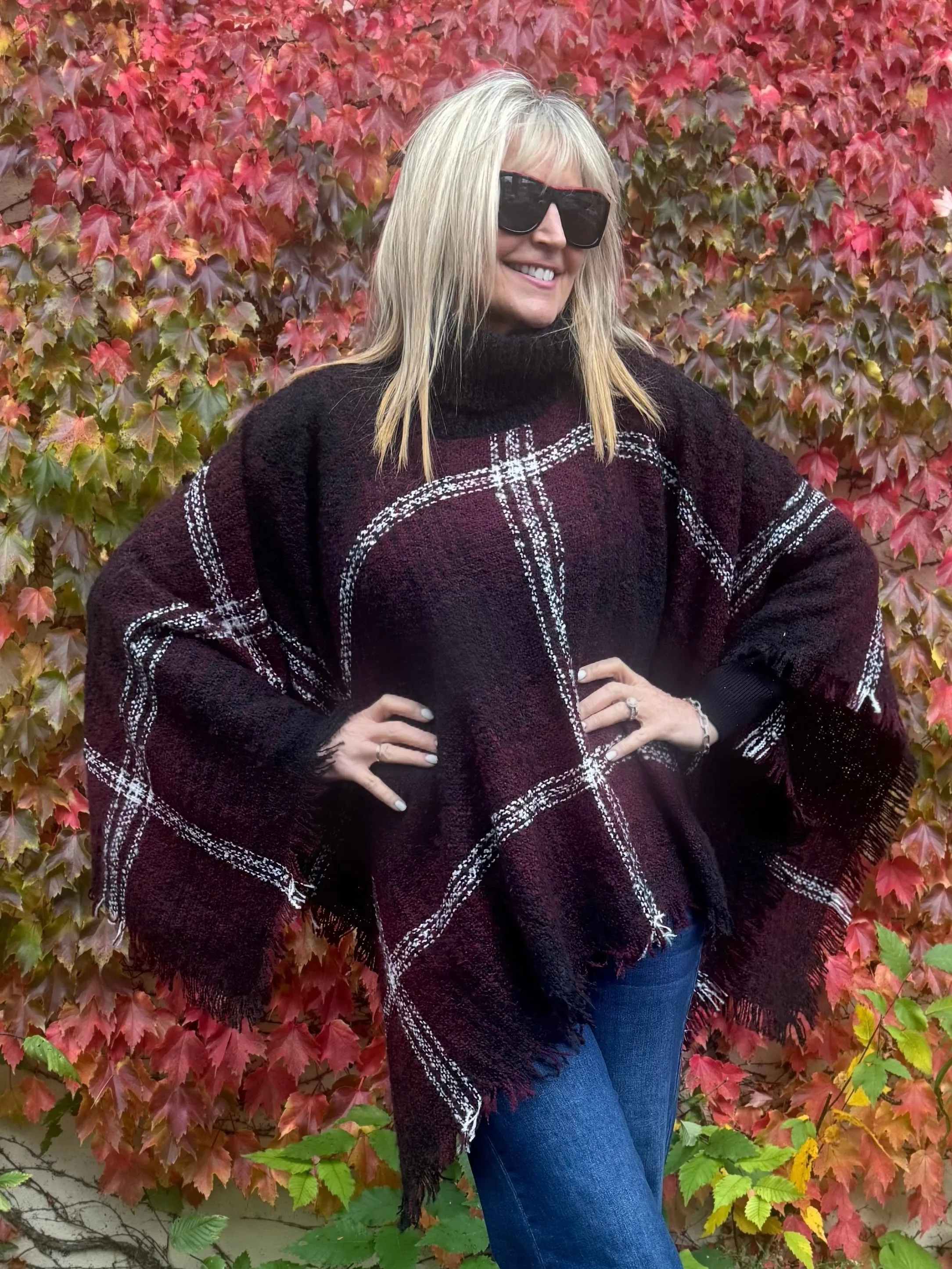 Plaid Bouclé Poncho | P201 sold by Artizan product image thumbnail 3