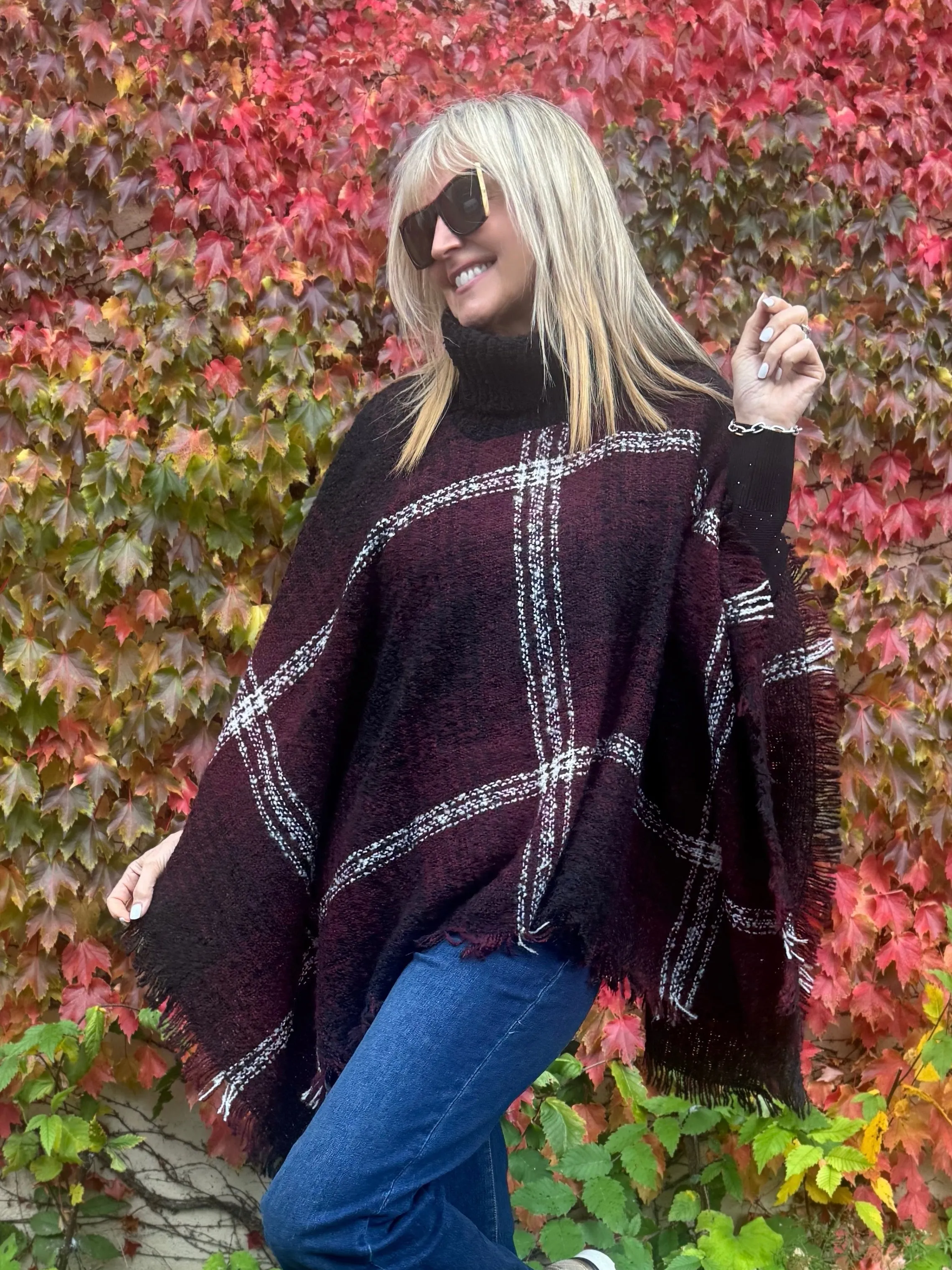 Plaid Bouclé Poncho | P201 sold by Artizan