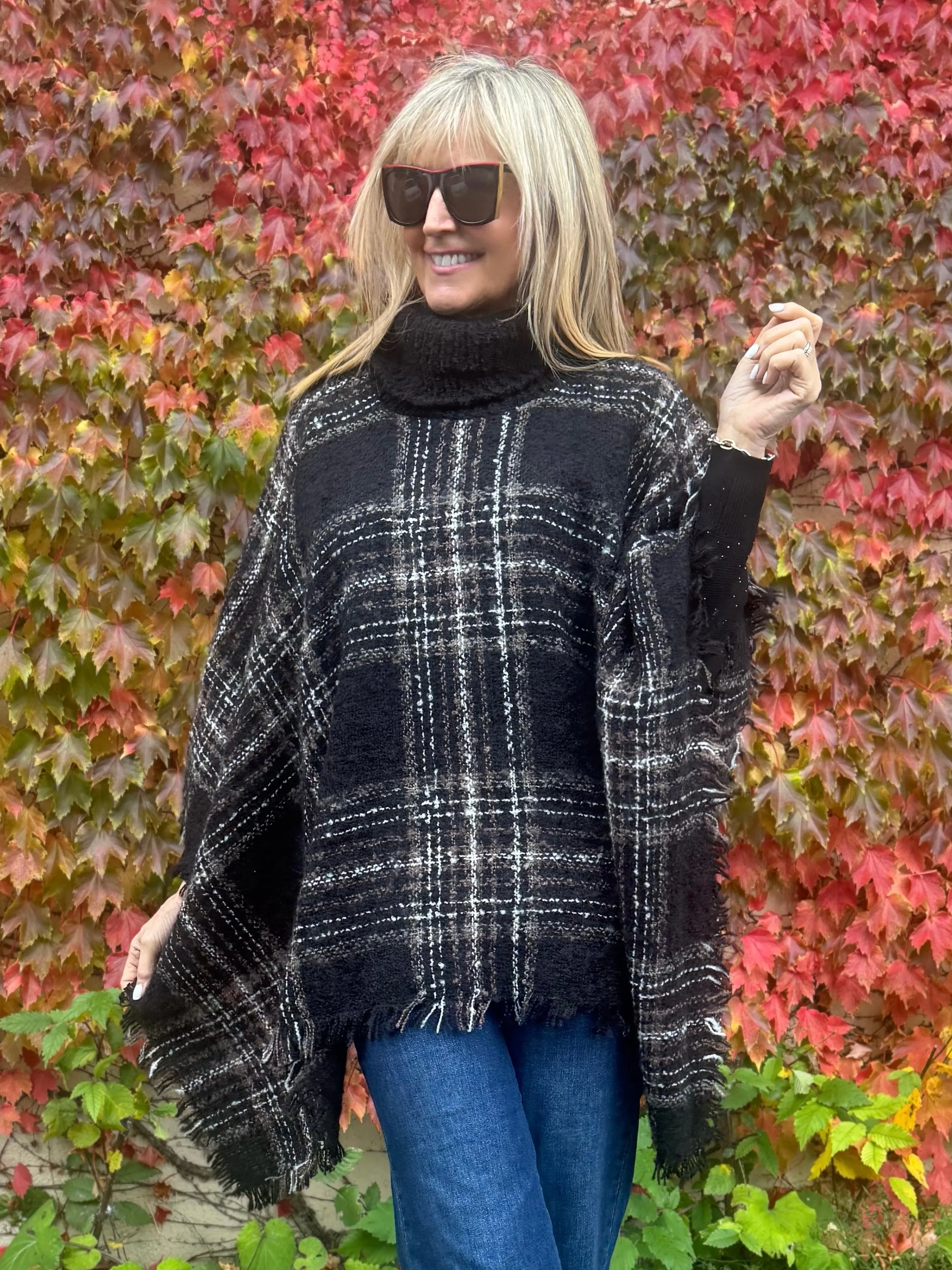 Plaid Bouclé Poncho | P201 sold by Artizan product image thumbnail 2