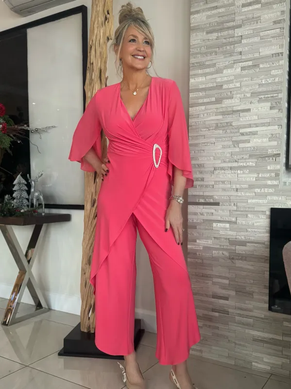 Silky Knit Culotte Jumpsuit With Chiffon Sleeves | R262 sold by Artizan