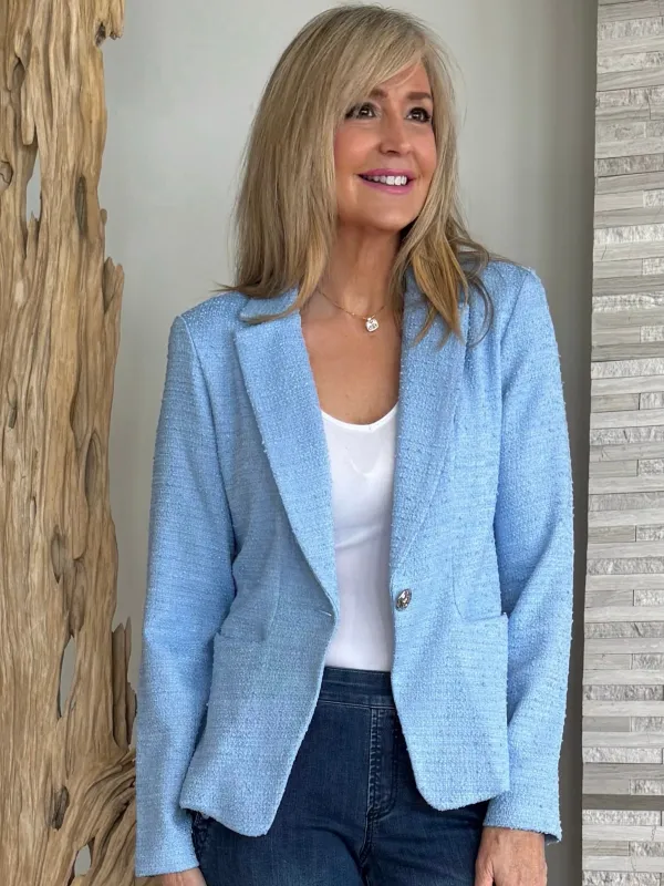 Bouclé Fitted Blazer With Notched Collar | R273 made by Joseph Ribkoff