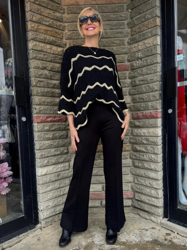 Robin’s Fave Flared Pant With Gold Detail | PA243 sold by Artizan