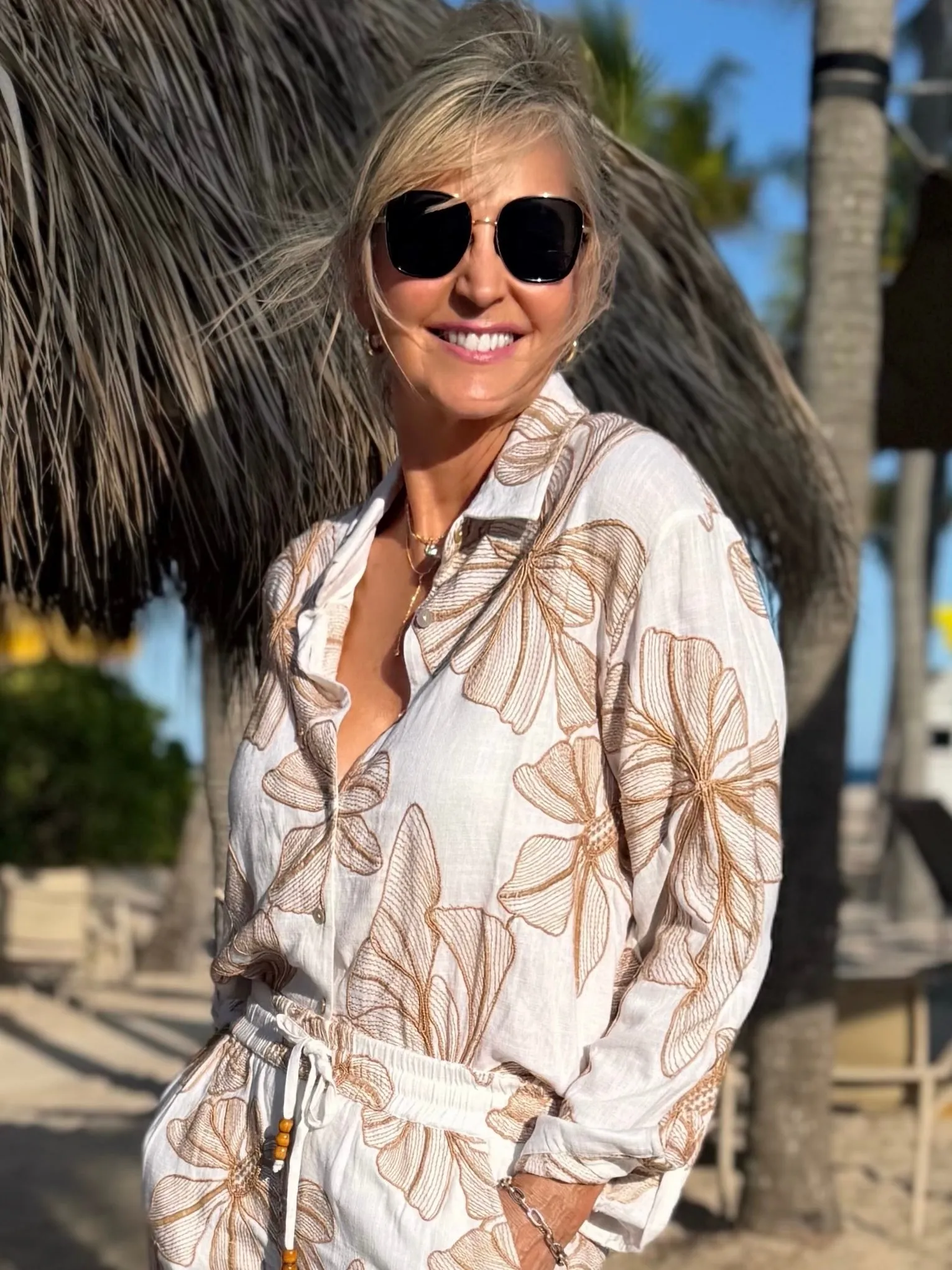 Palm Spring Button Up Blouse | T294 sold by Artizan