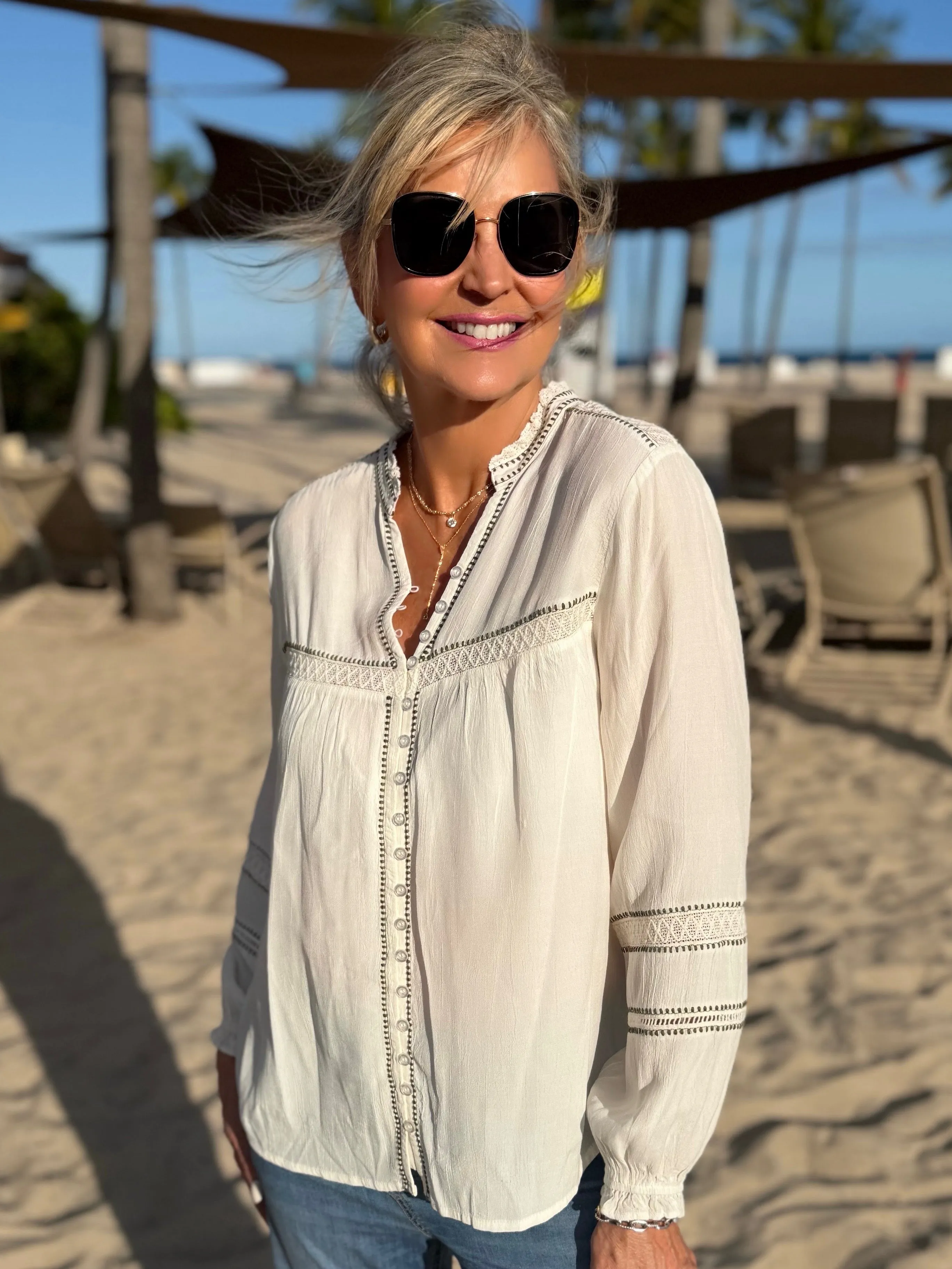 Cool Girl Button Front Blouse | T295 sold by Artizan