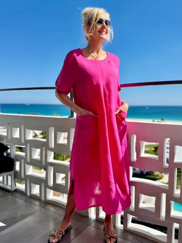 100% Linen Italian Riviera Dress | D229 sold by Artizan