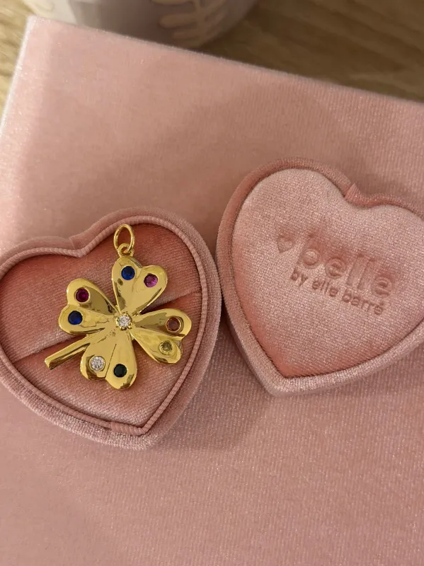 Multicolour CZ Clover Pendant made by Artizan