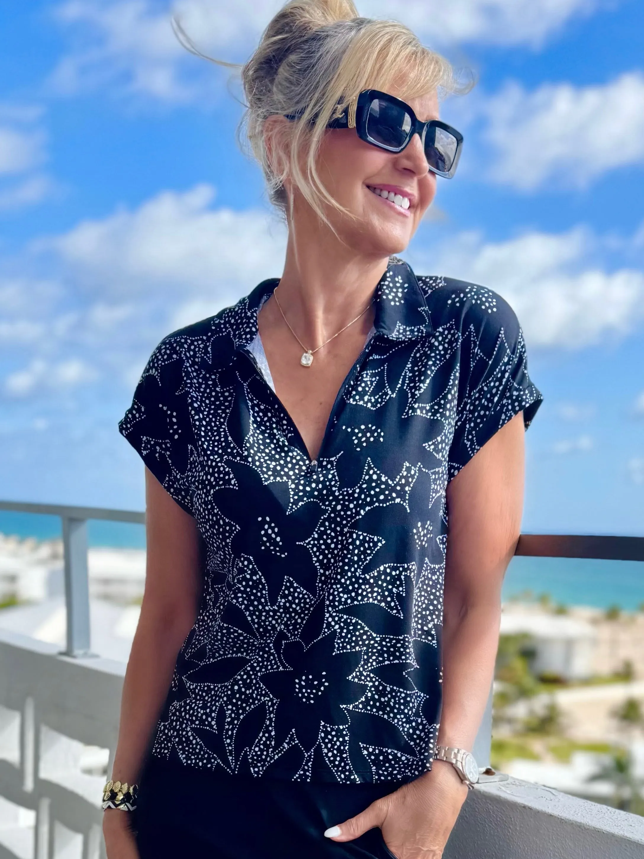 Athleisure Quarter-Zip Polo Top | T291 sold by Artizan product image thumbnail 3