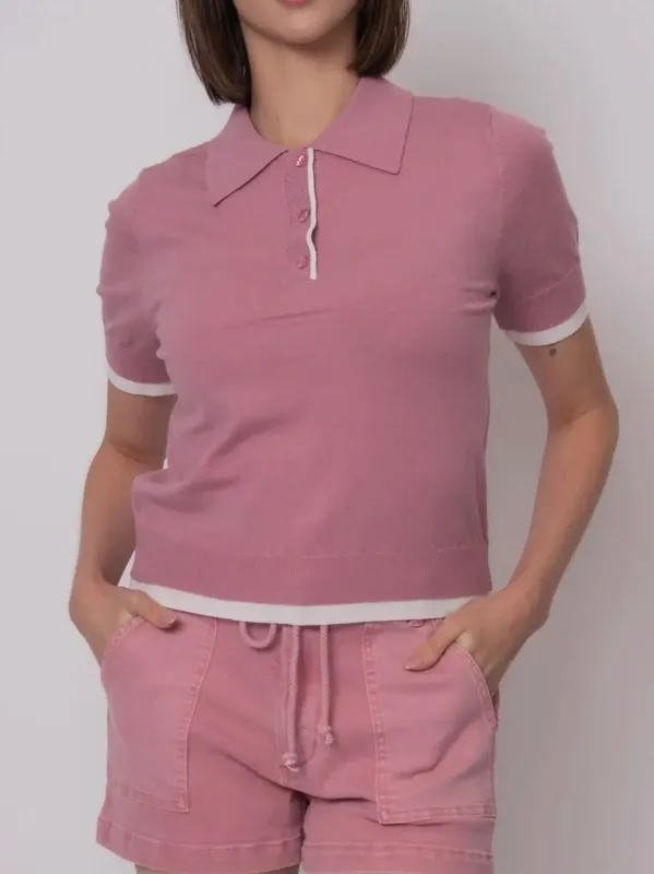 Contrast Piping Collared Polo Top | T304 made by RD Style