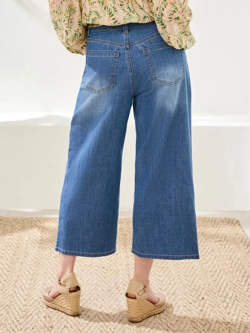 Trendy Pleated Crop Wide Leg Jean | JN214 sold by Artizan product image thumbnail 2