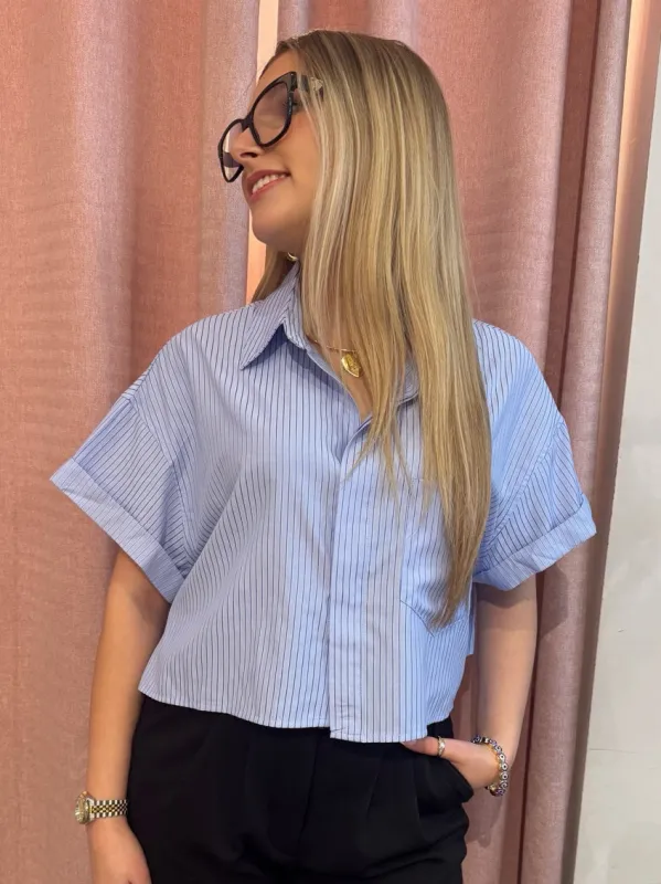 Striped Button-Up Blouse | T323 made by C’est Moi