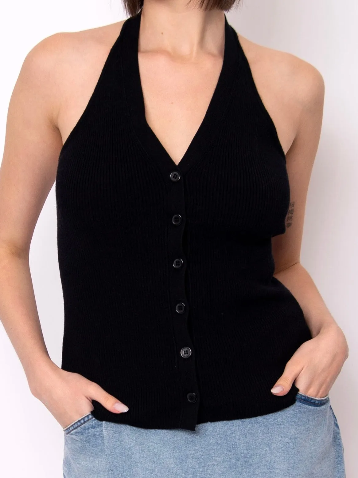 Classic Halter Top With Button Detail | T326 sold by Artizan product image thumbnail 2