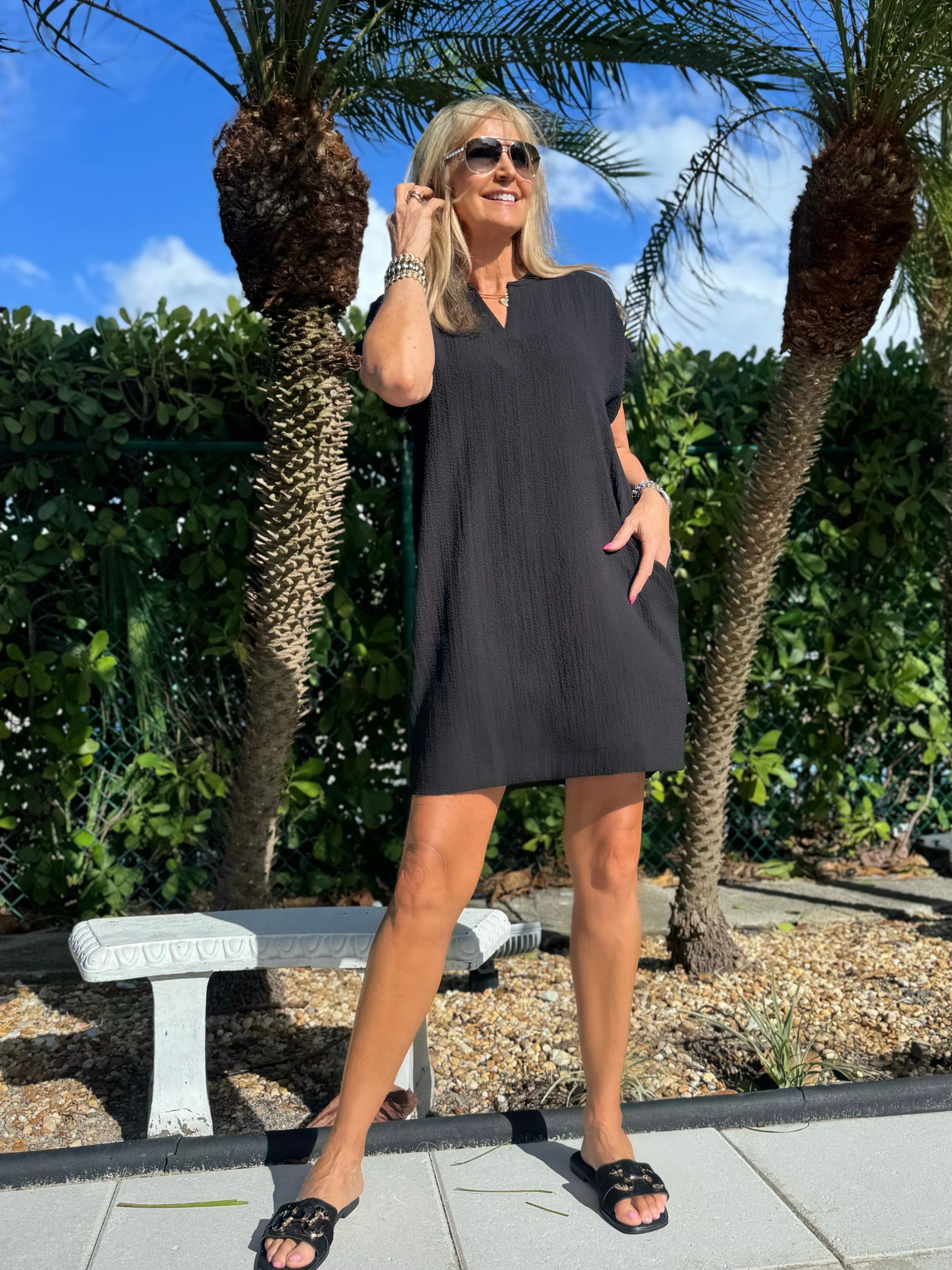 Textured Short Sleeve Shift Dress | D241 sold by Artizan product image thumbnail 2