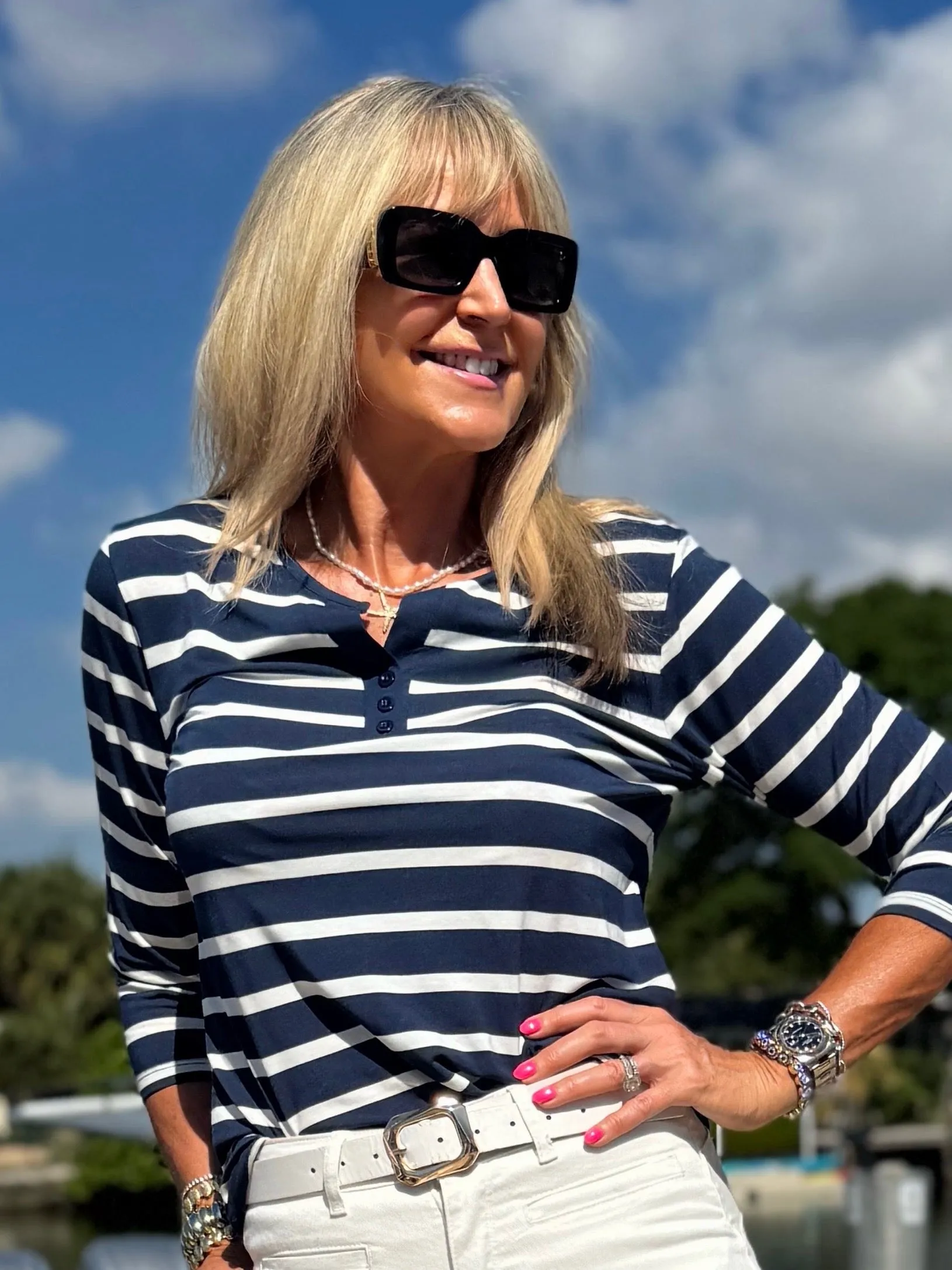 Nautical Ultra-Soft 3/4 Sleeve Top | T331 sold by Artizan product image thumbnail 4