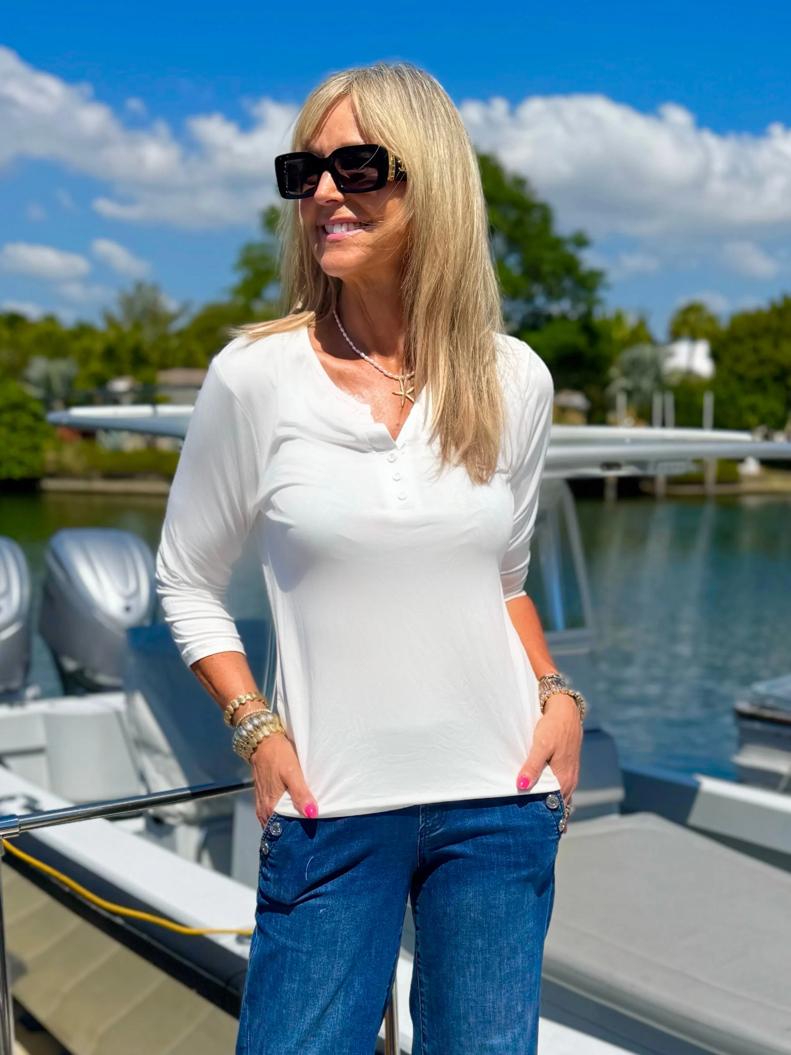 Nautical Ultra-Soft 3/4 Sleeve Top | T331 sold by Artizan product image thumbnail 3