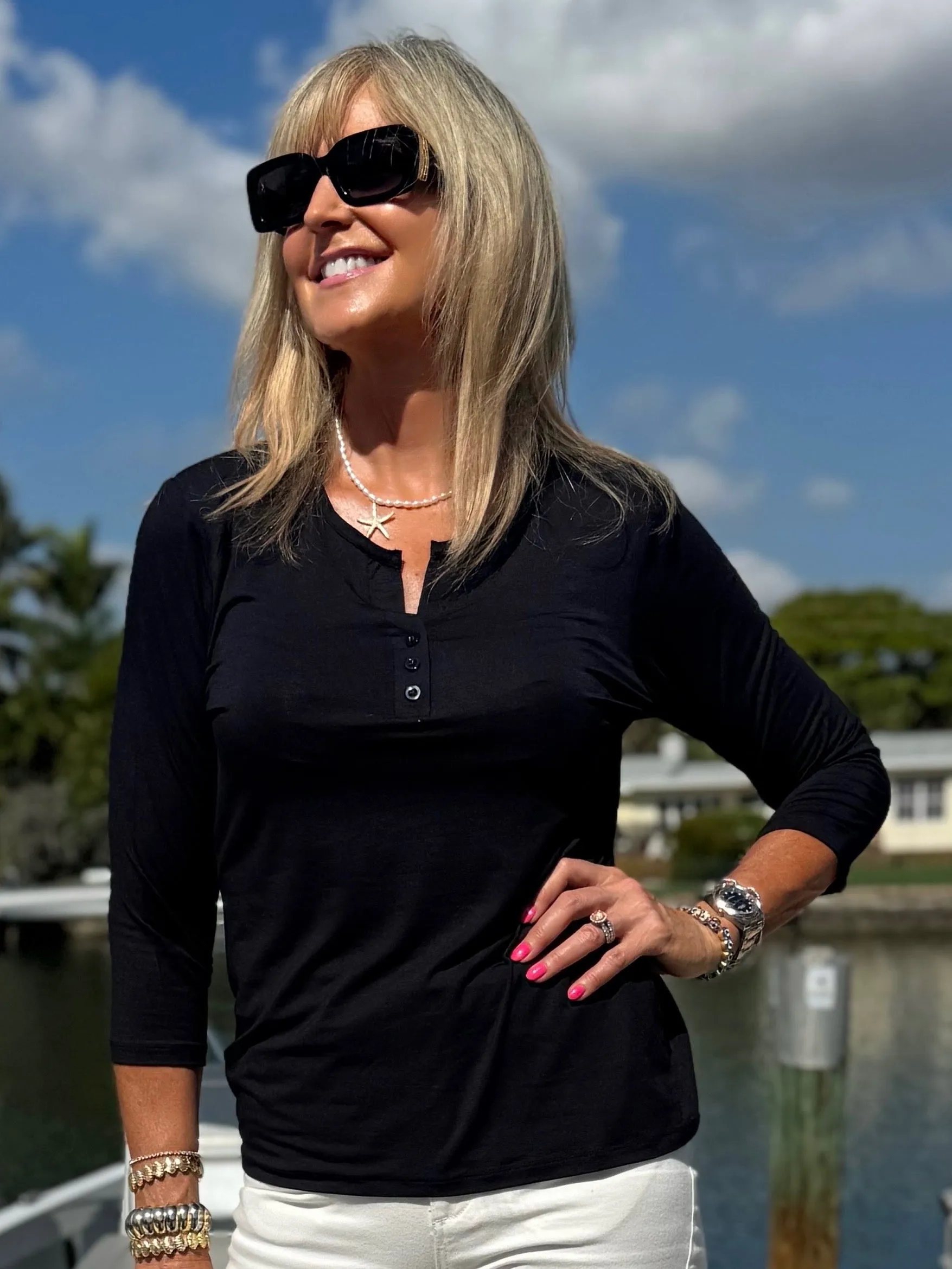Nautical Ultra-Soft 3/4 Sleeve Top | T331 sold by Artizan product image thumbnail 5