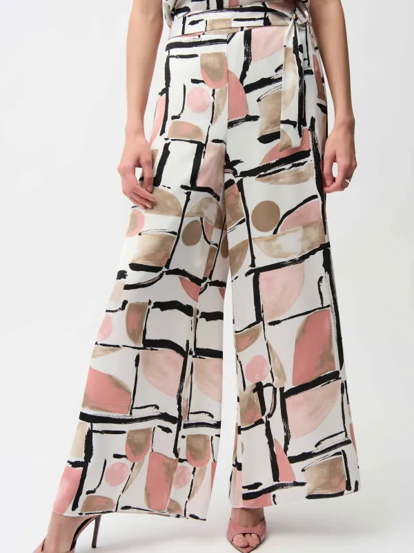 Satin Abstract Pull-On Pants | R282 made by Joseph Ribkoff
