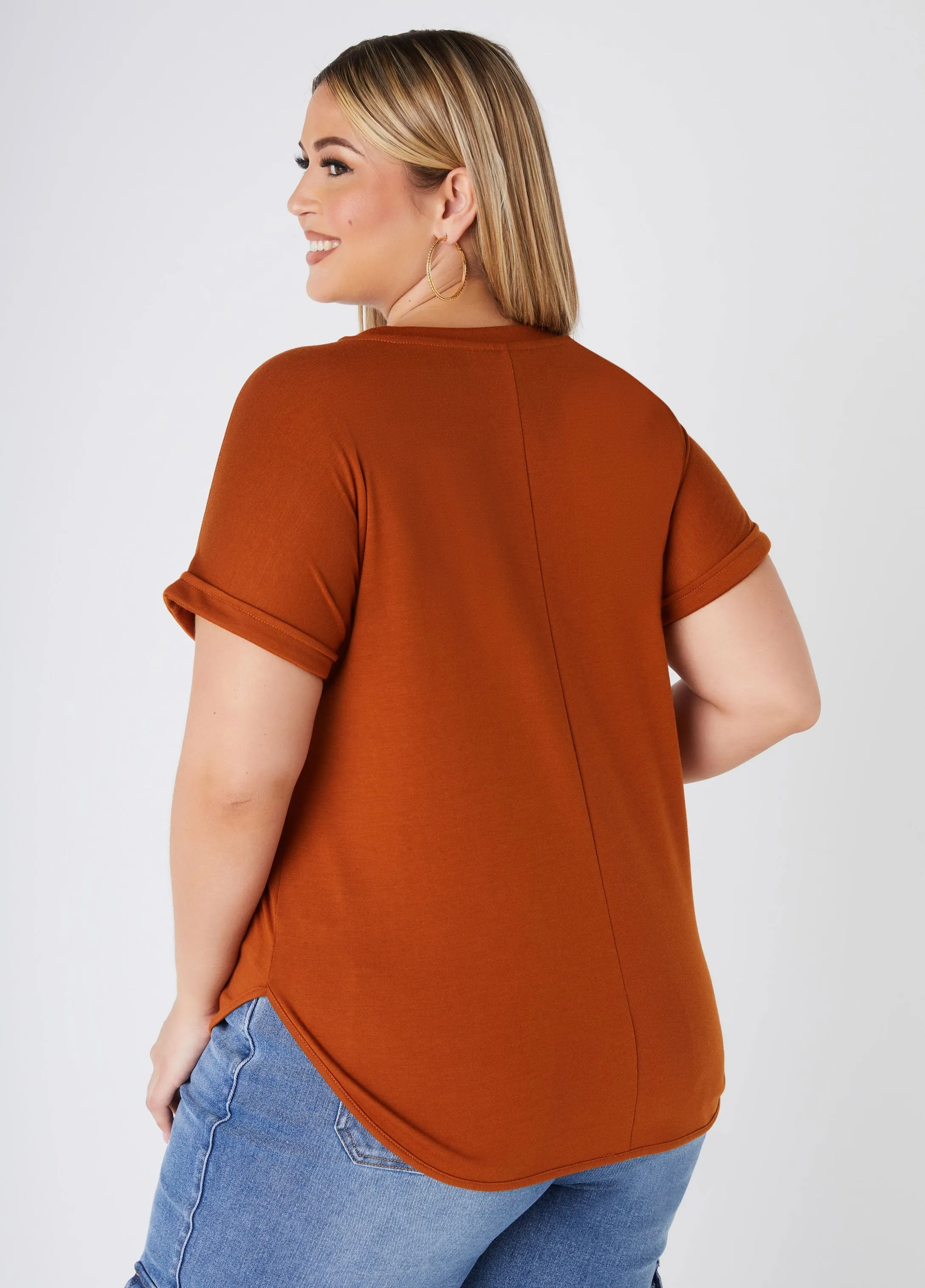 Cuffed French Terry Tee sold by Ashley Stewart product image thumbnail 2