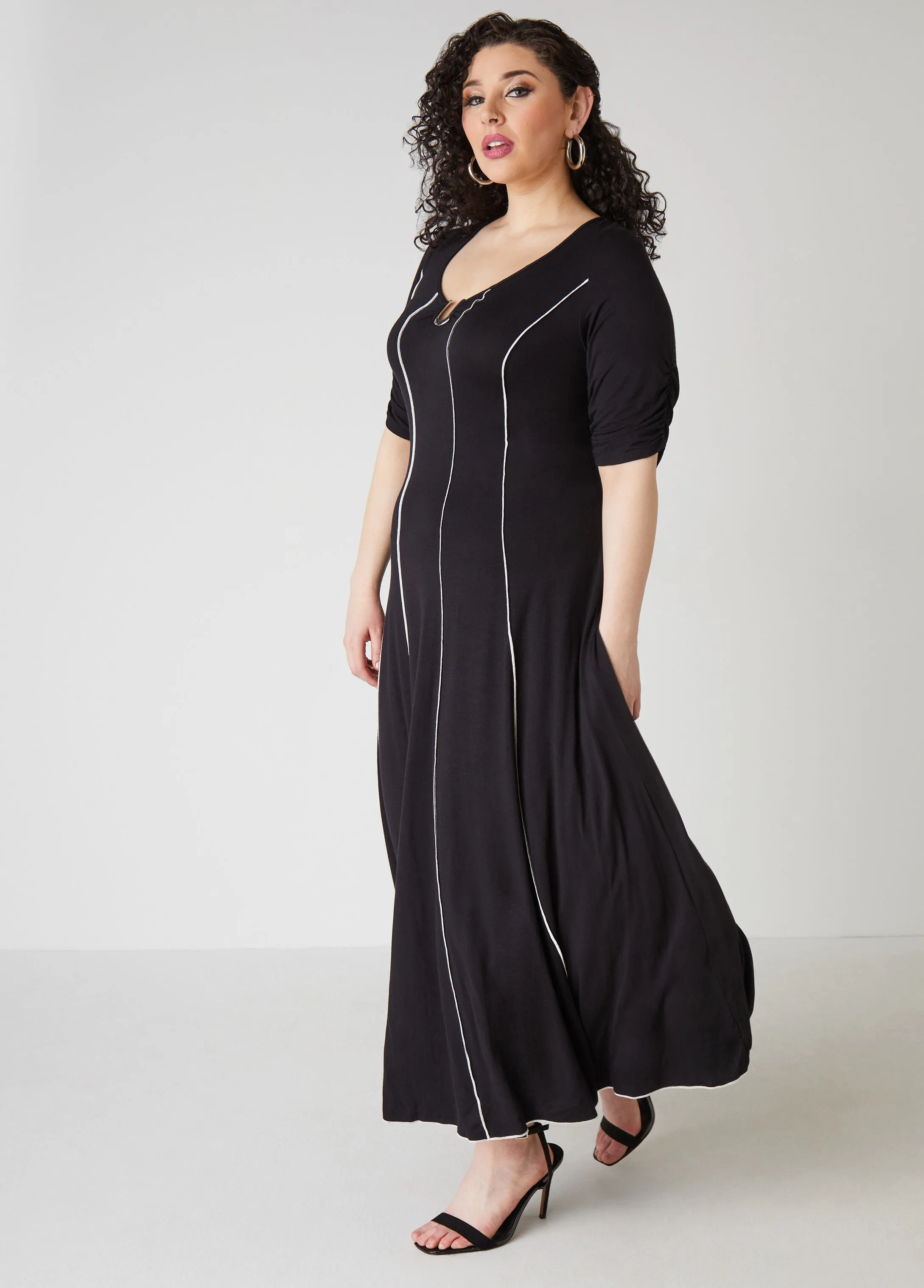 Seamed U Ring Maxi Dress sold by Ashley Stewart product image thumbnail 4