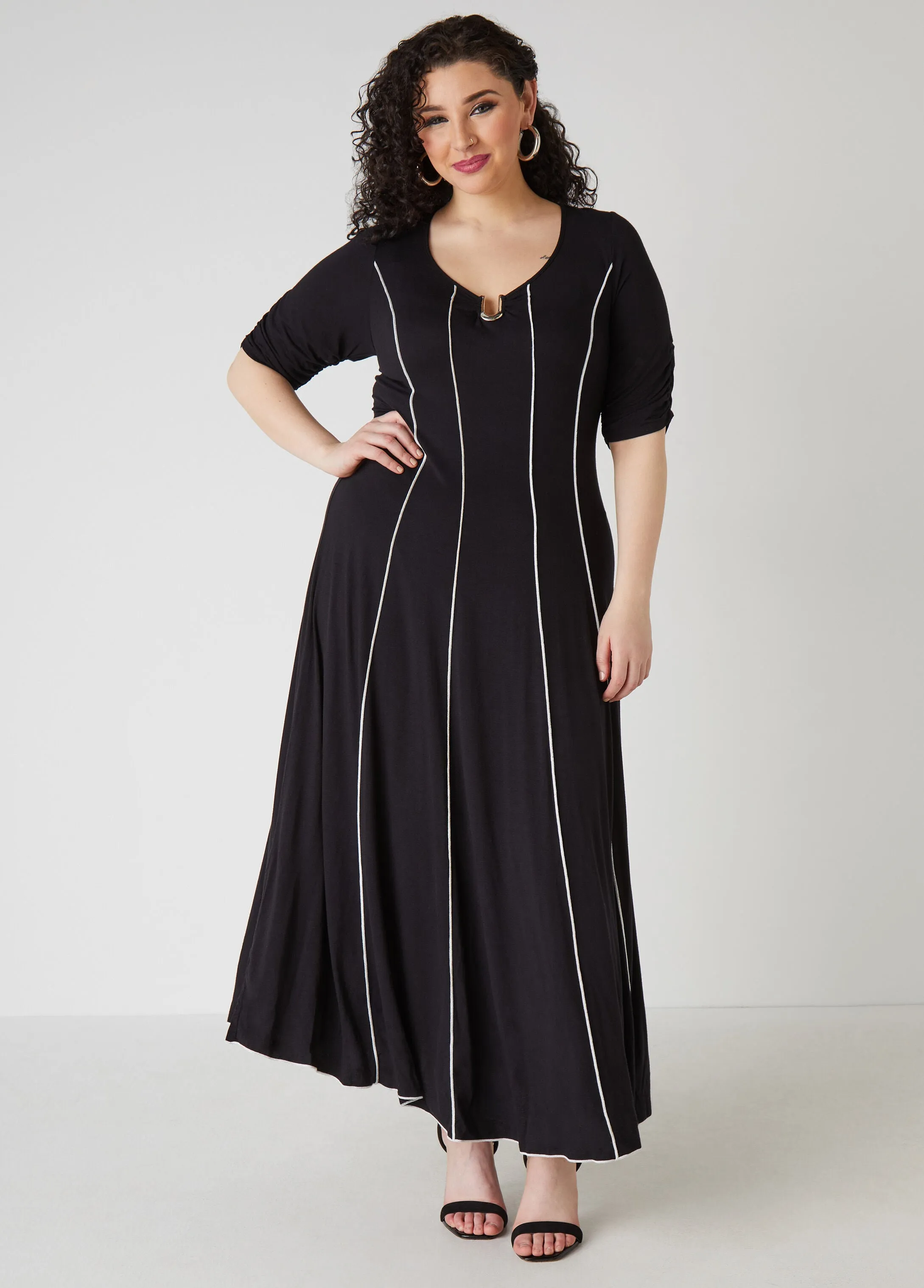 Seamed U Ring Maxi Dress sold by Ashley Stewart