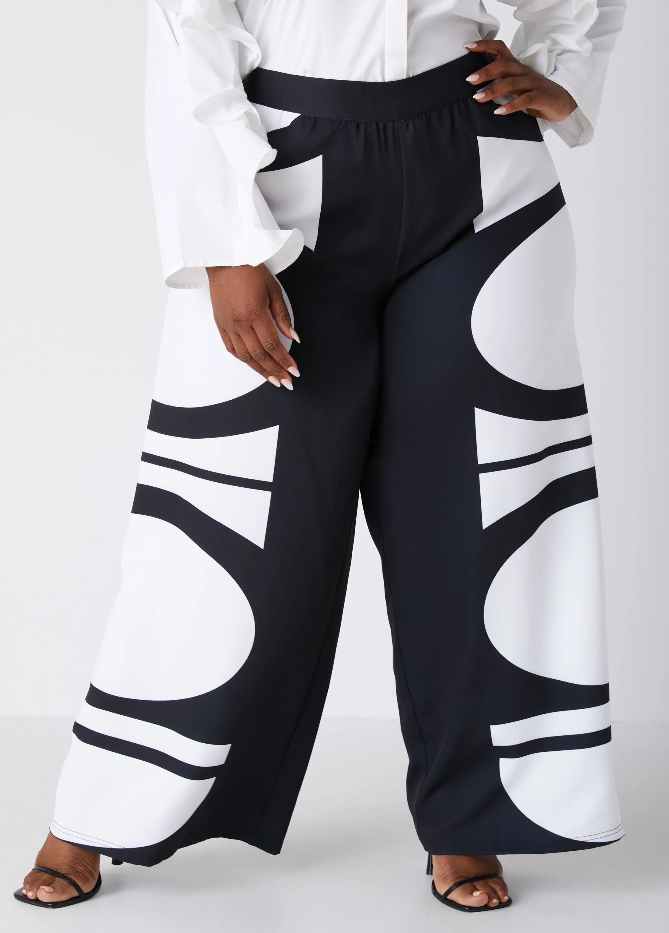 Printed Crepe Wide Leg Pants sold by Ashley Stewart product image thumbnail 4