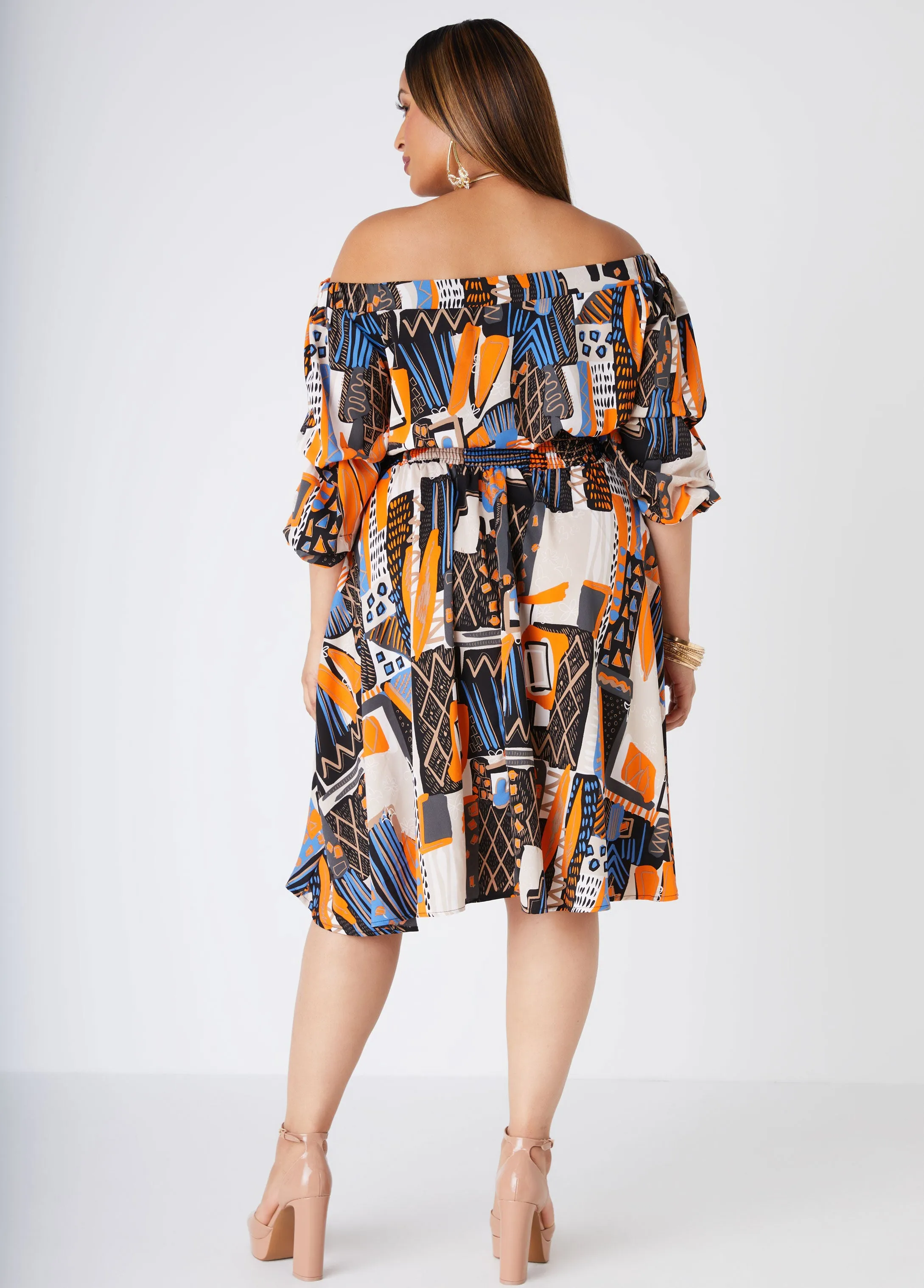 Abstract Off The Shoulder Dress sold by Ashley Stewart product image thumbnail 2