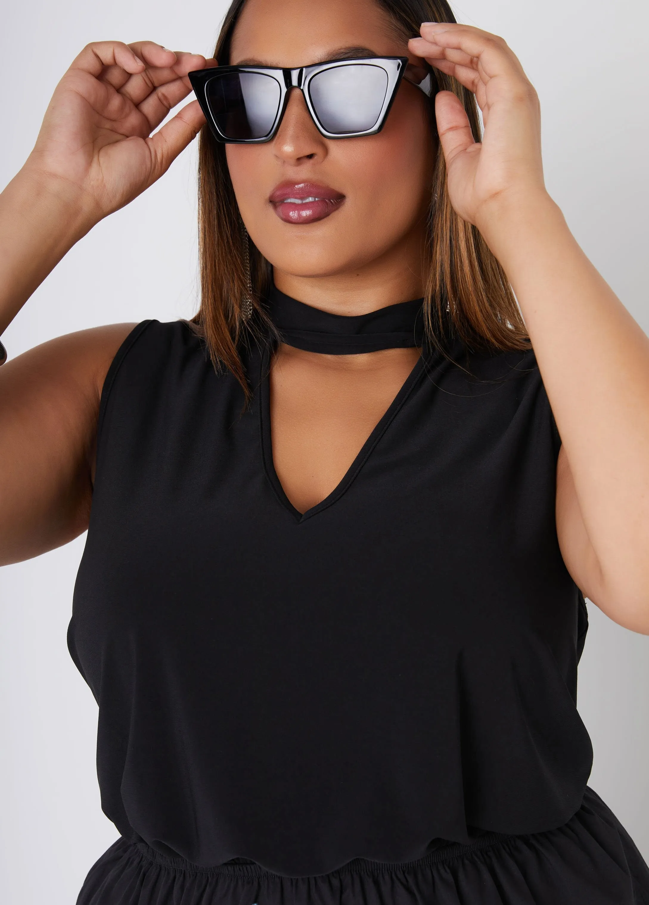 Cutout Poplin Midaxi A Line Dress sold by Ashley Stewart product image thumbnail 4