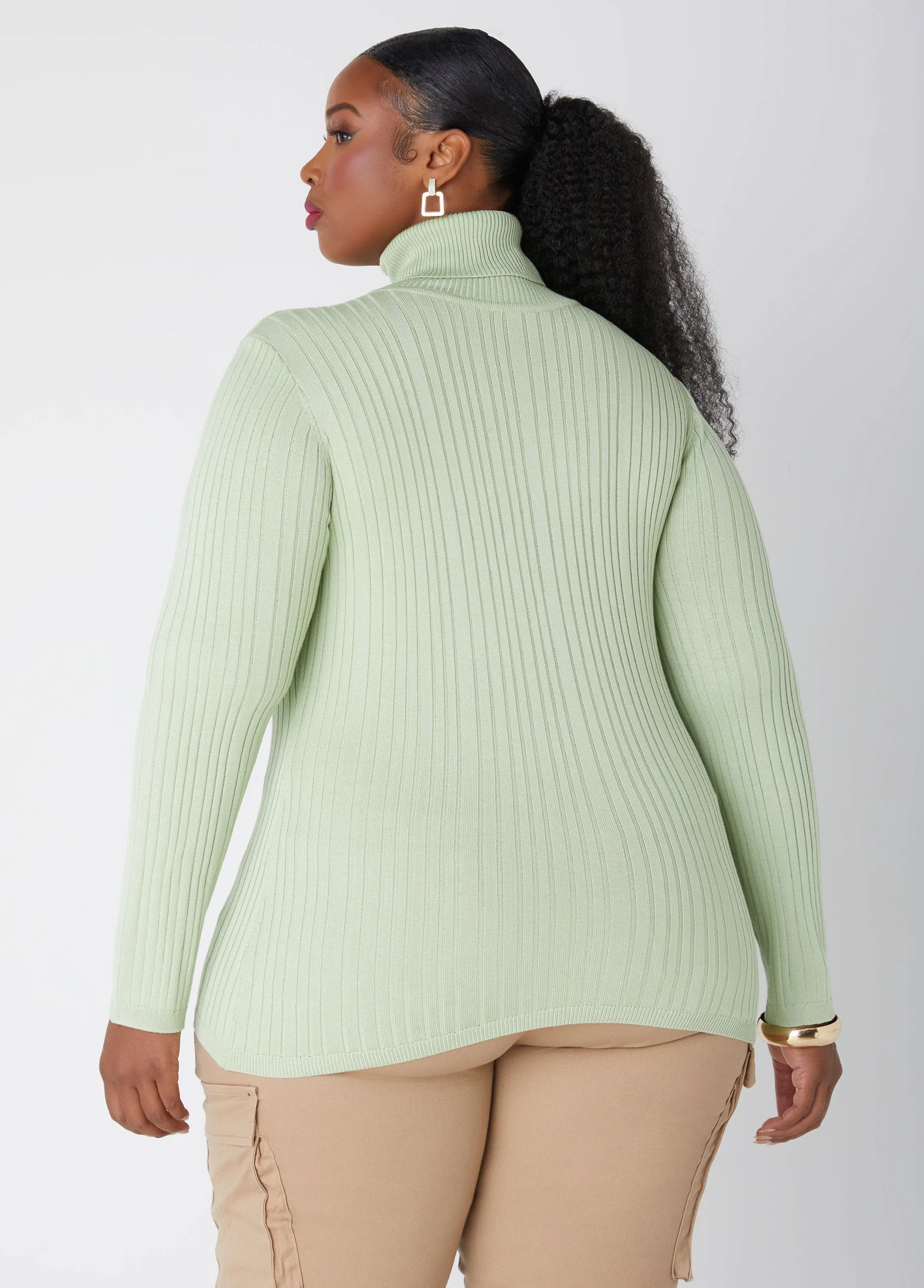 Ribbed Pullover Turtleneck Sweater sold by Ashley Stewart product image thumbnail 2