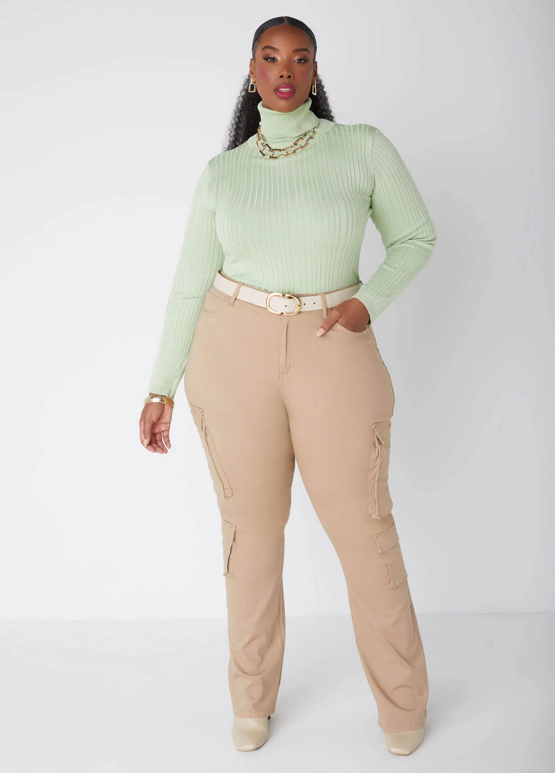 Ribbed Pullover Turtleneck Sweater sold by Ashley Stewart product image thumbnail 3
