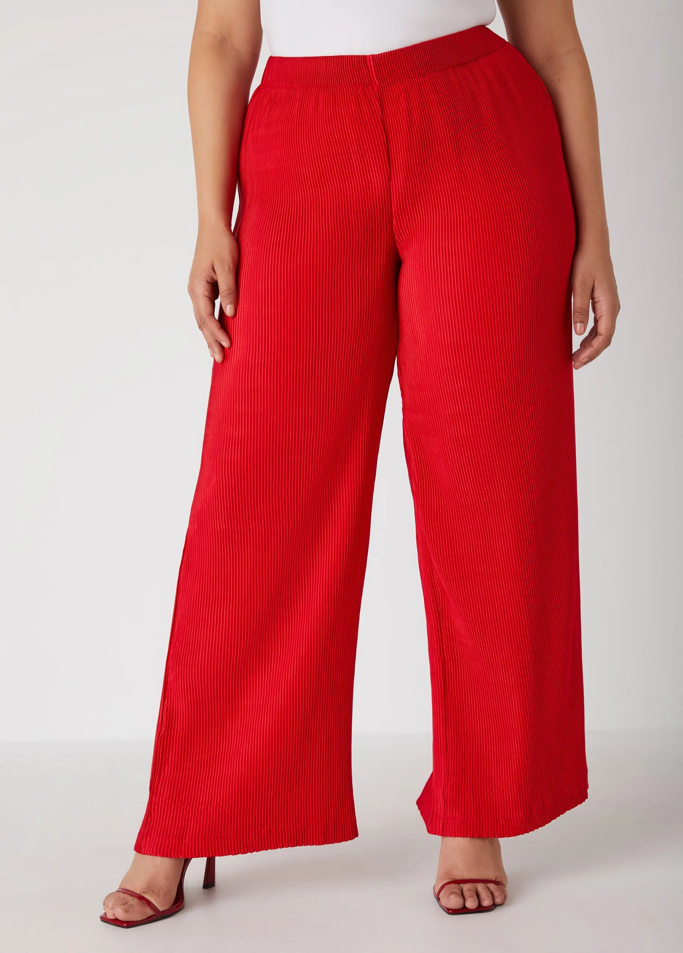 Plisse Wide Leg Pants sold by Ashley Stewart product image thumbnail 3