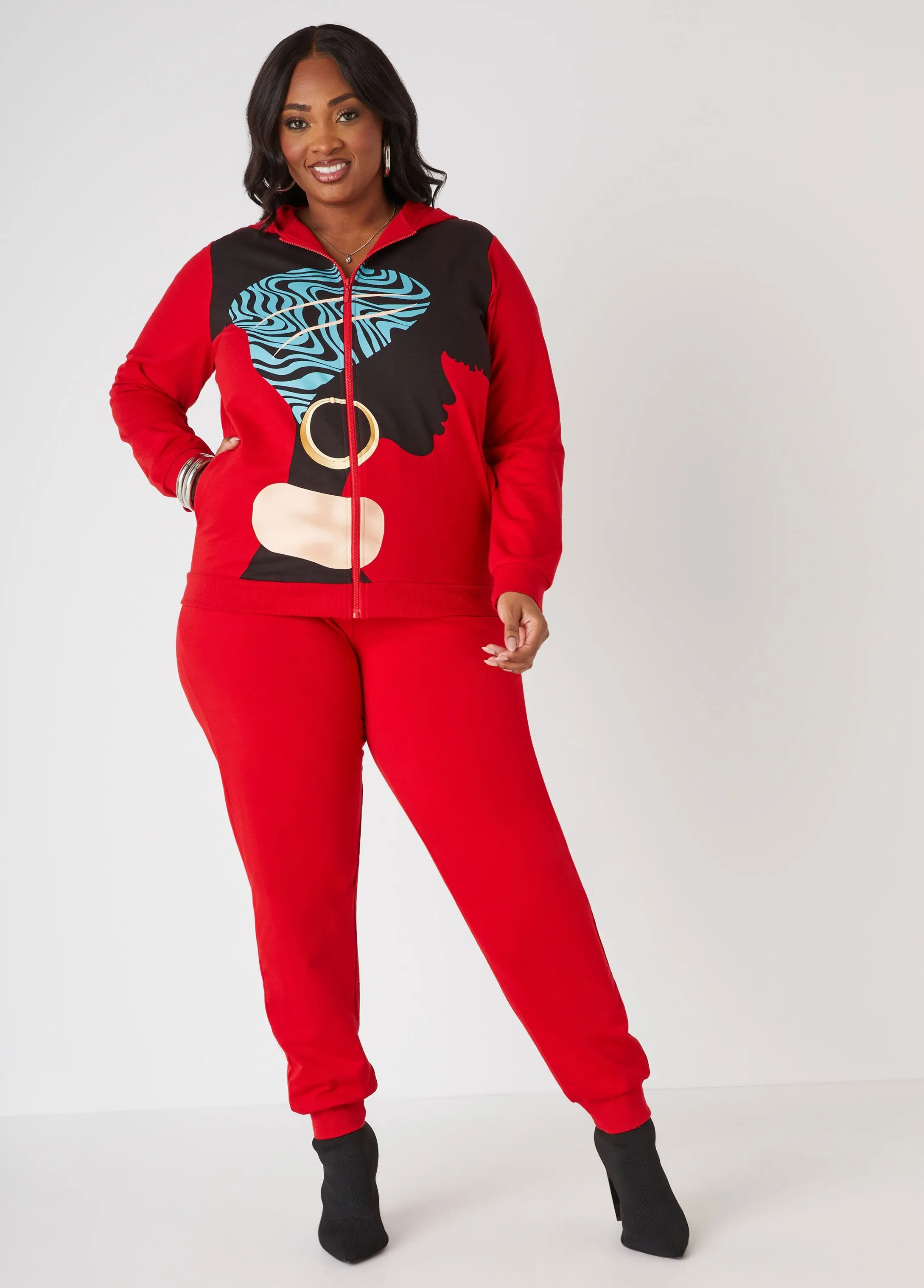 High Waist French Terry Joggers sold by Ashley Stewart