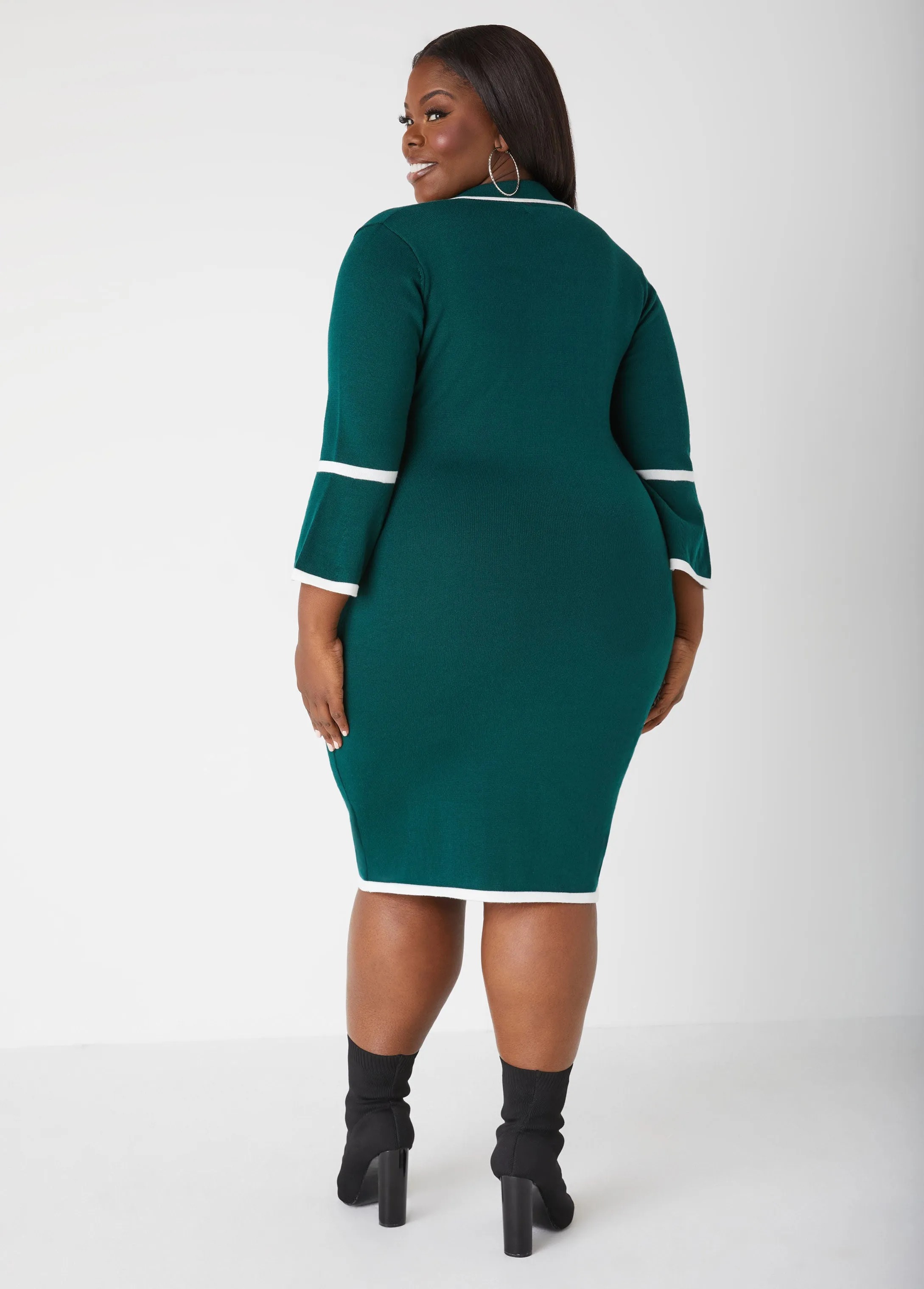 Bell Sleeved Sweater Dress sold by Ashley Stewart product image thumbnail 2