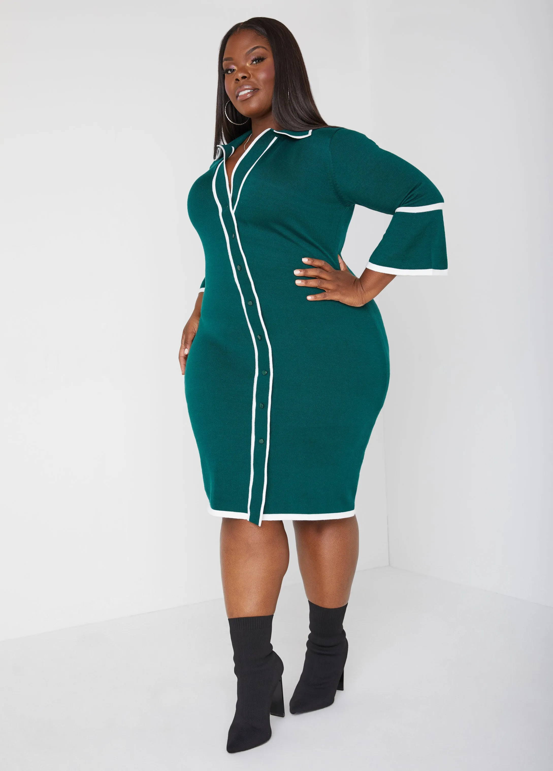 Bell Sleeved Sweater Dress sold by Ashley Stewart