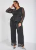 Lurex™ Mesh Straight Leg Pants sold by Ashley Stewart