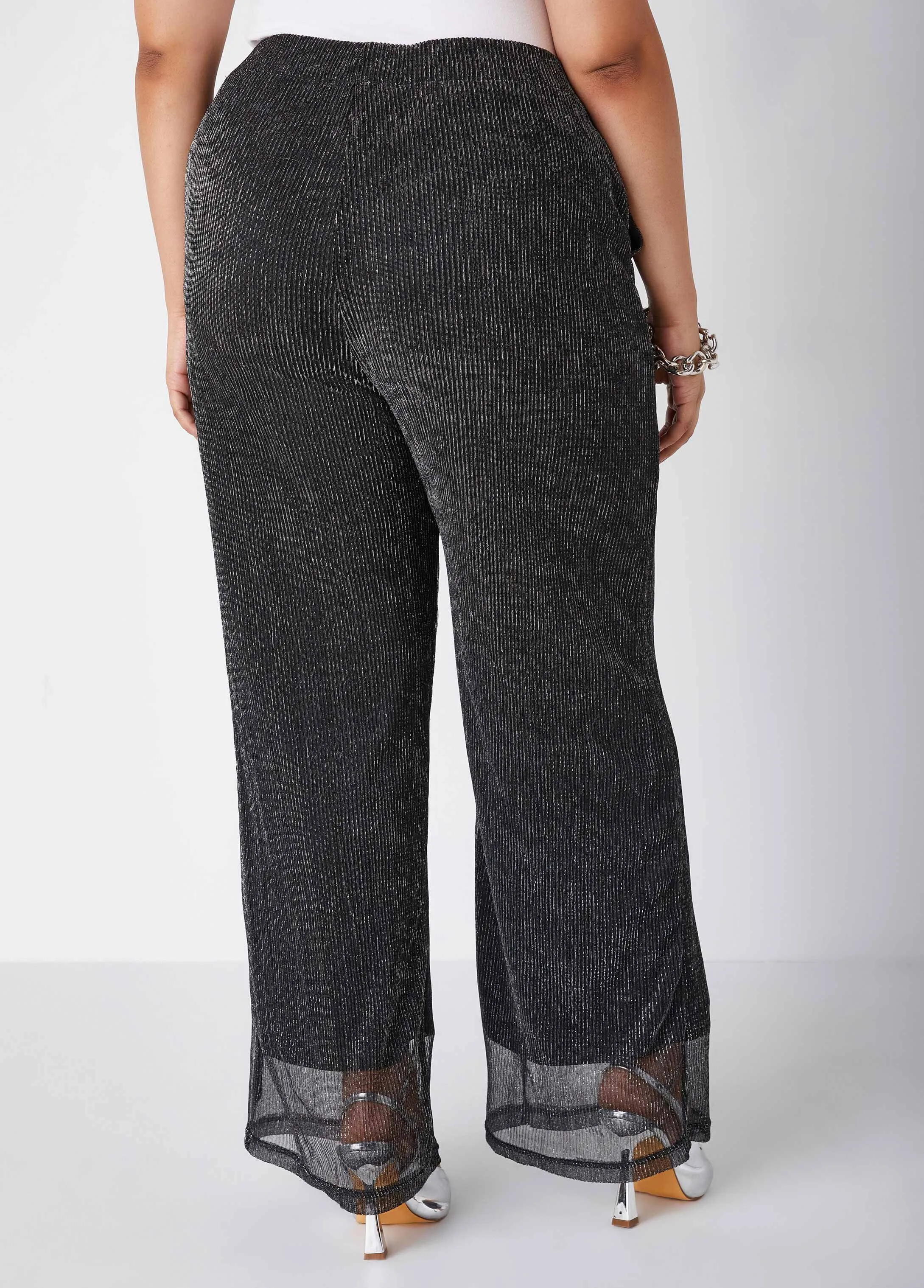 Lurex™ Mesh Straight Leg Pants sold by Ashley Stewart product image thumbnail 2
