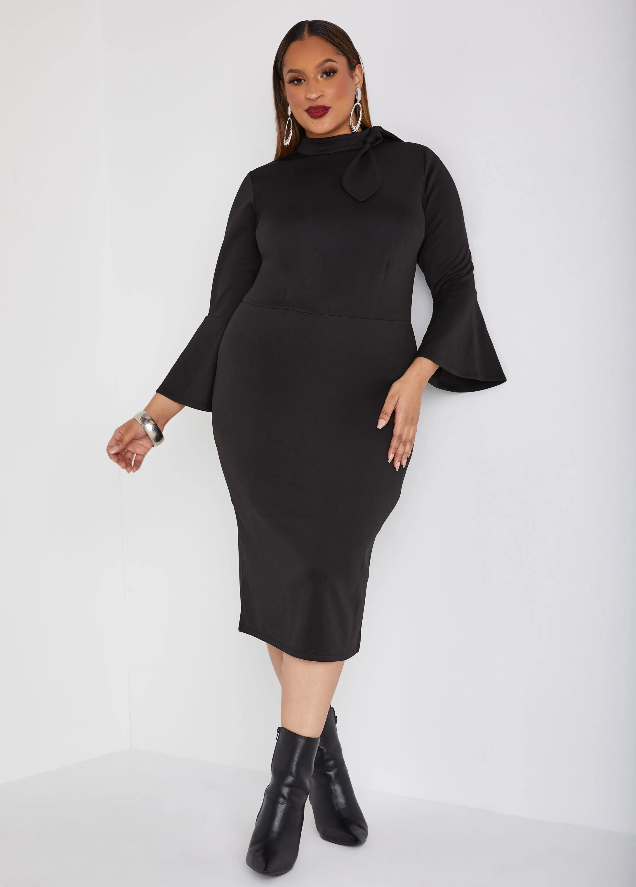 Knot Detailed Bodycon Dress sold by Ashley Stewart product image thumbnail 3
