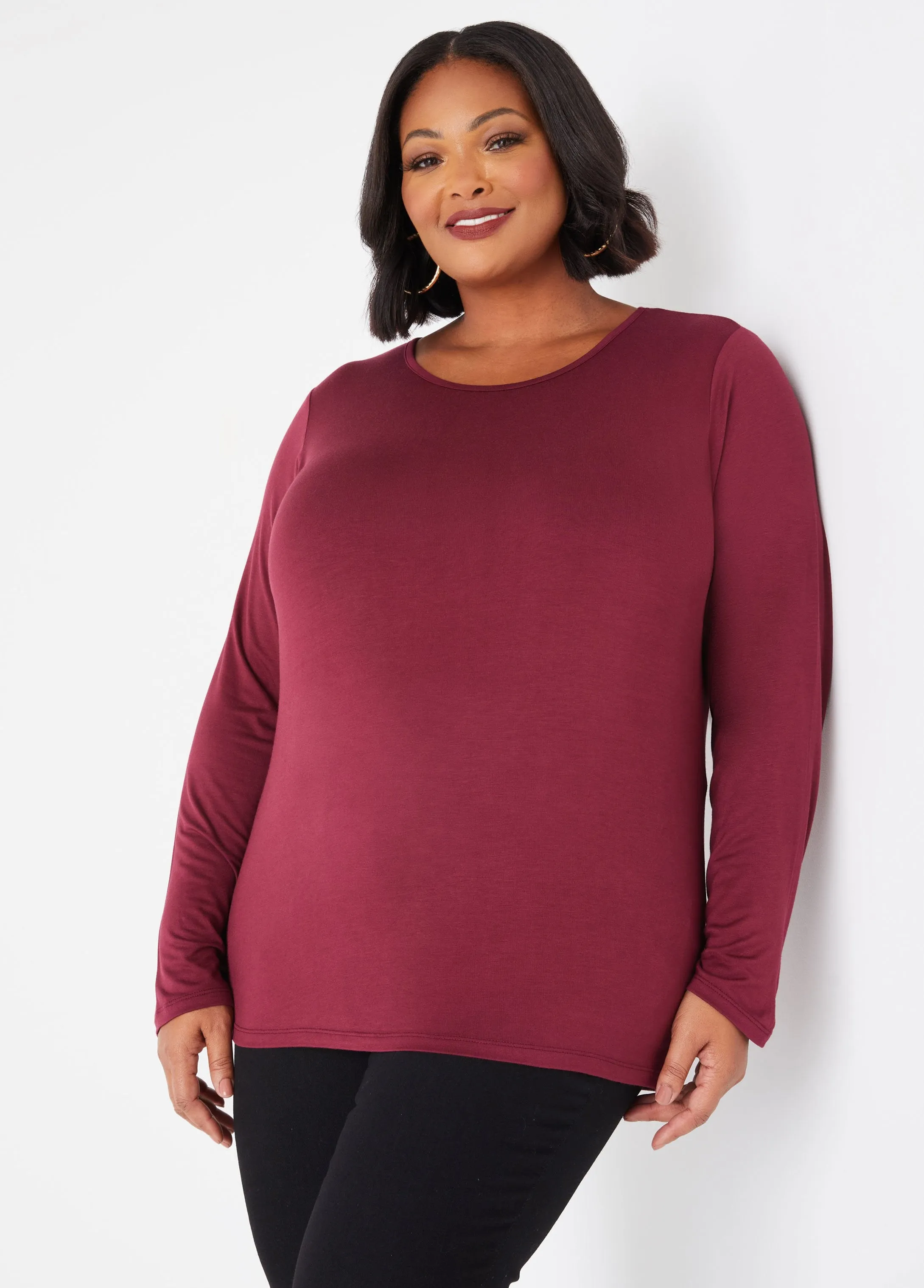 Basic Long Sleeved Jersey Tee sold by Ashley Stewart product image thumbnail 5