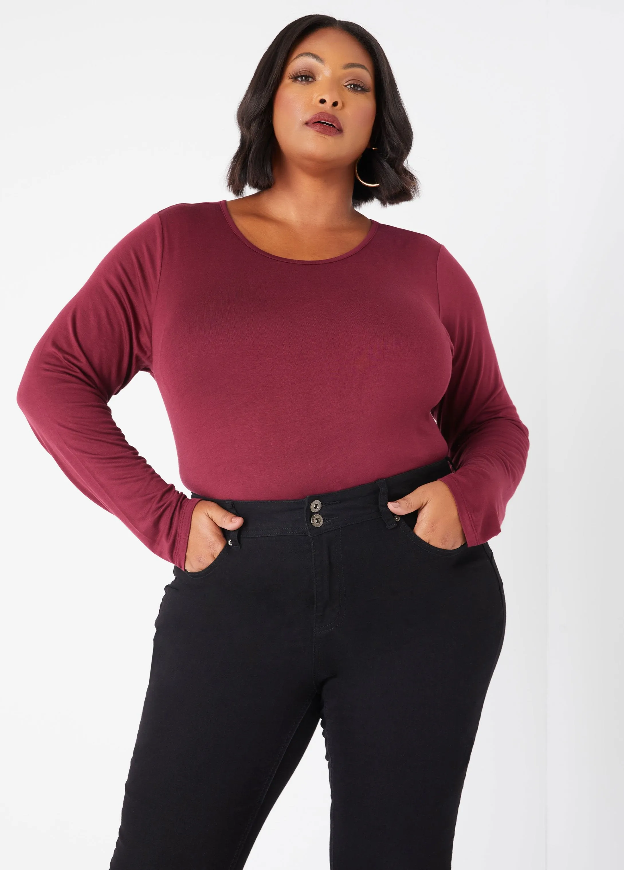 Basic Long Sleeved Jersey Tee sold by Ashley Stewart product image thumbnail 3