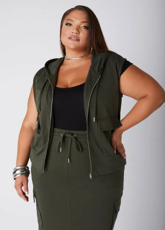 French Terry Cargo Hoodie sold by Ashley Stewart